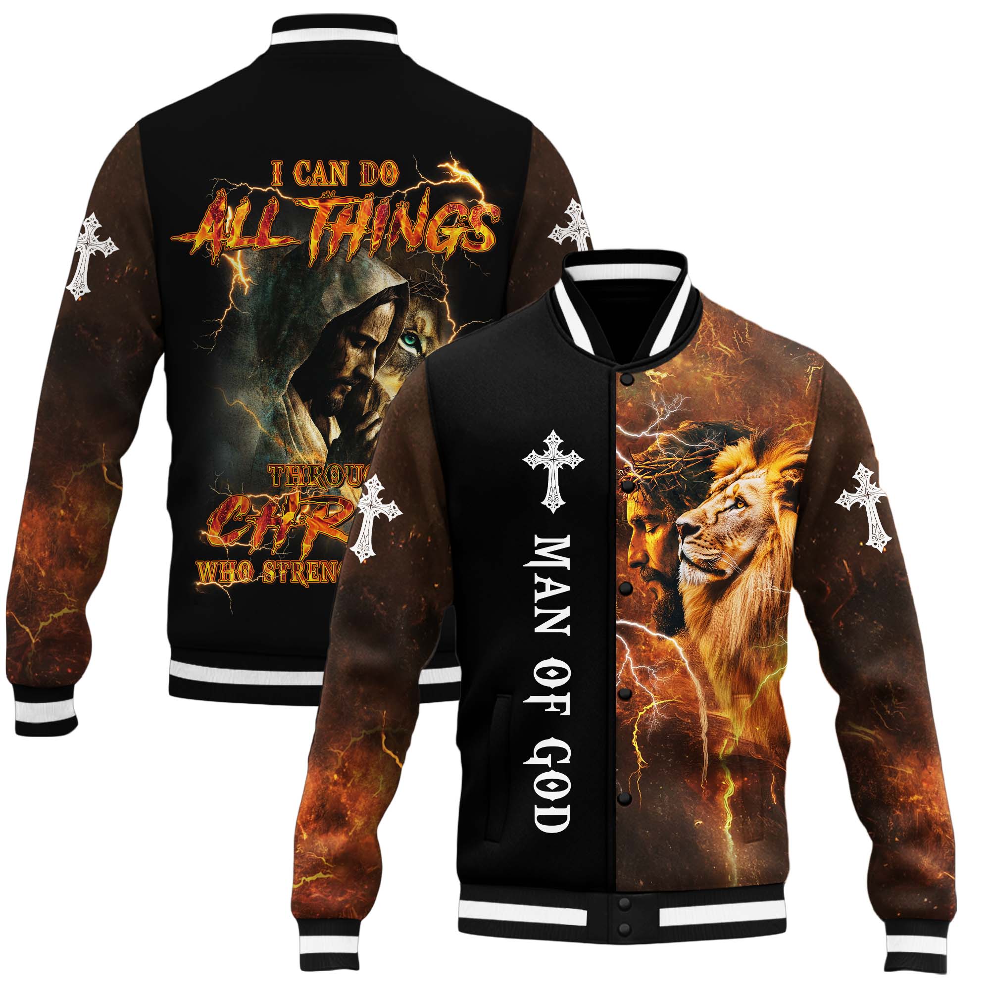 I Can Do All Things Through Christ Who Strengthens Me Baseball Jacket