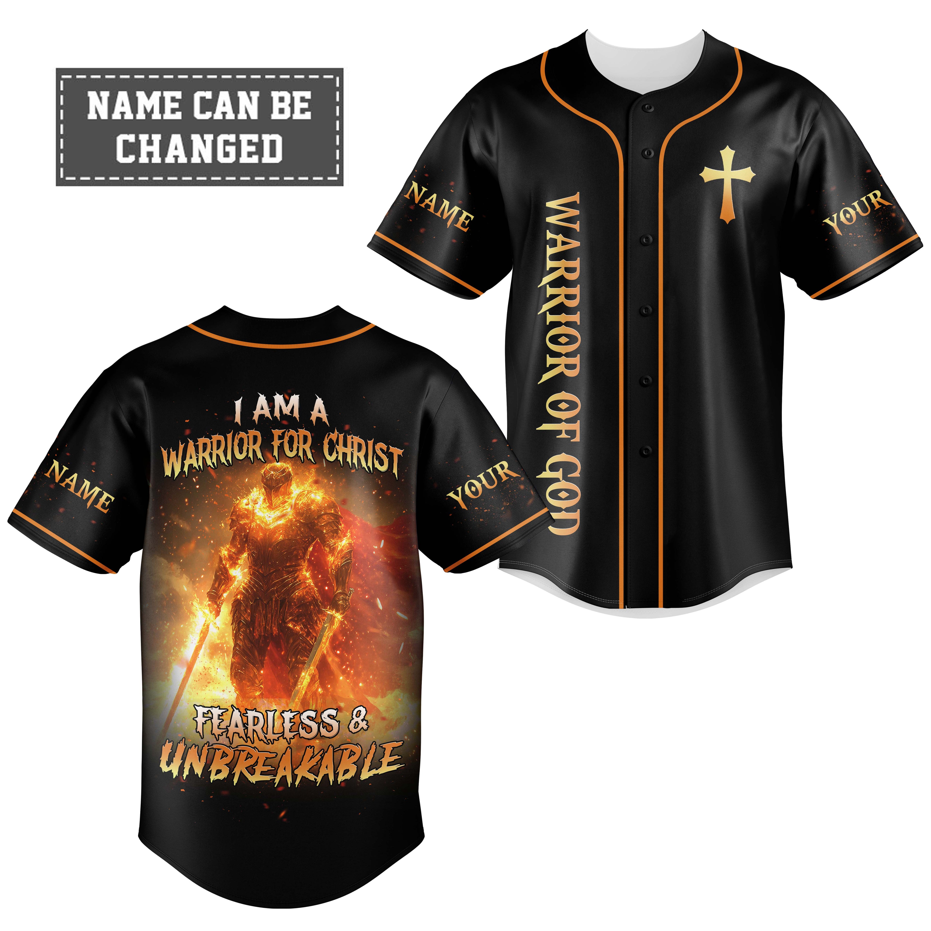 I Am A Warrior For Christ Custom Name Baseball Jersey