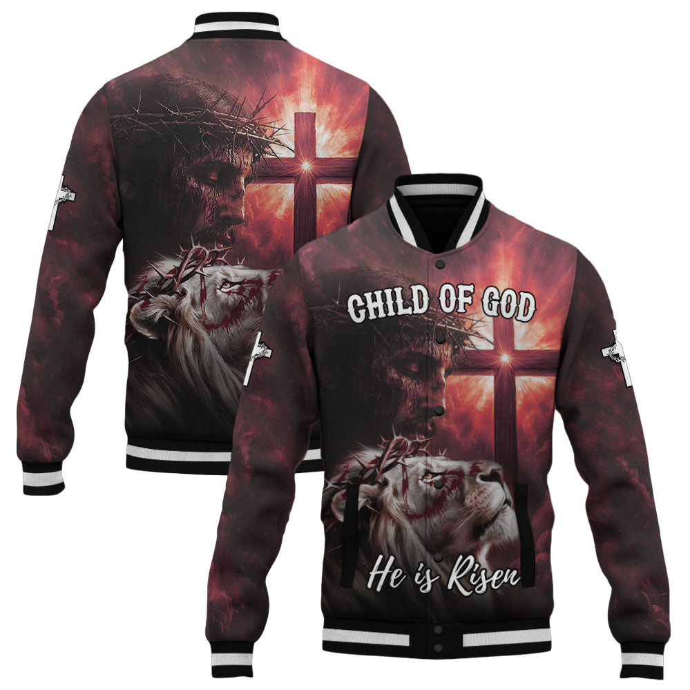 Child Of God Risen Warrior Baseball Jacket