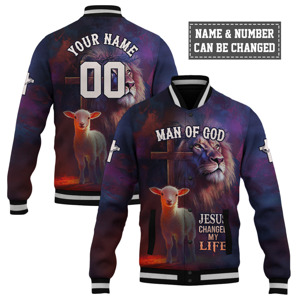 Jesus Changed My Life Baseball Jacket