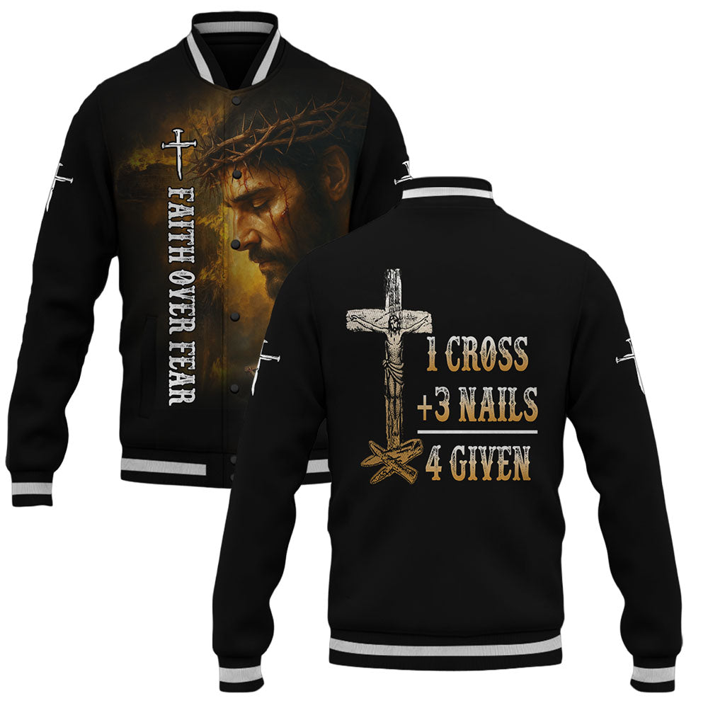1 Cross 3 Nails 4 Given Baseball Jacket