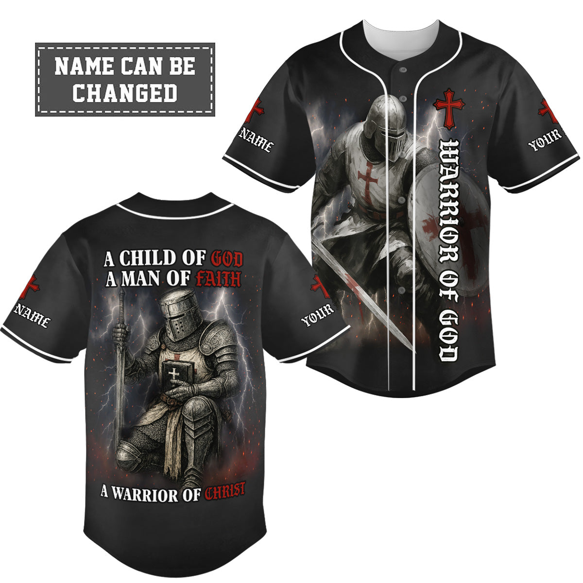 A Warrior Of Christ Custom Name Baseball Jersey