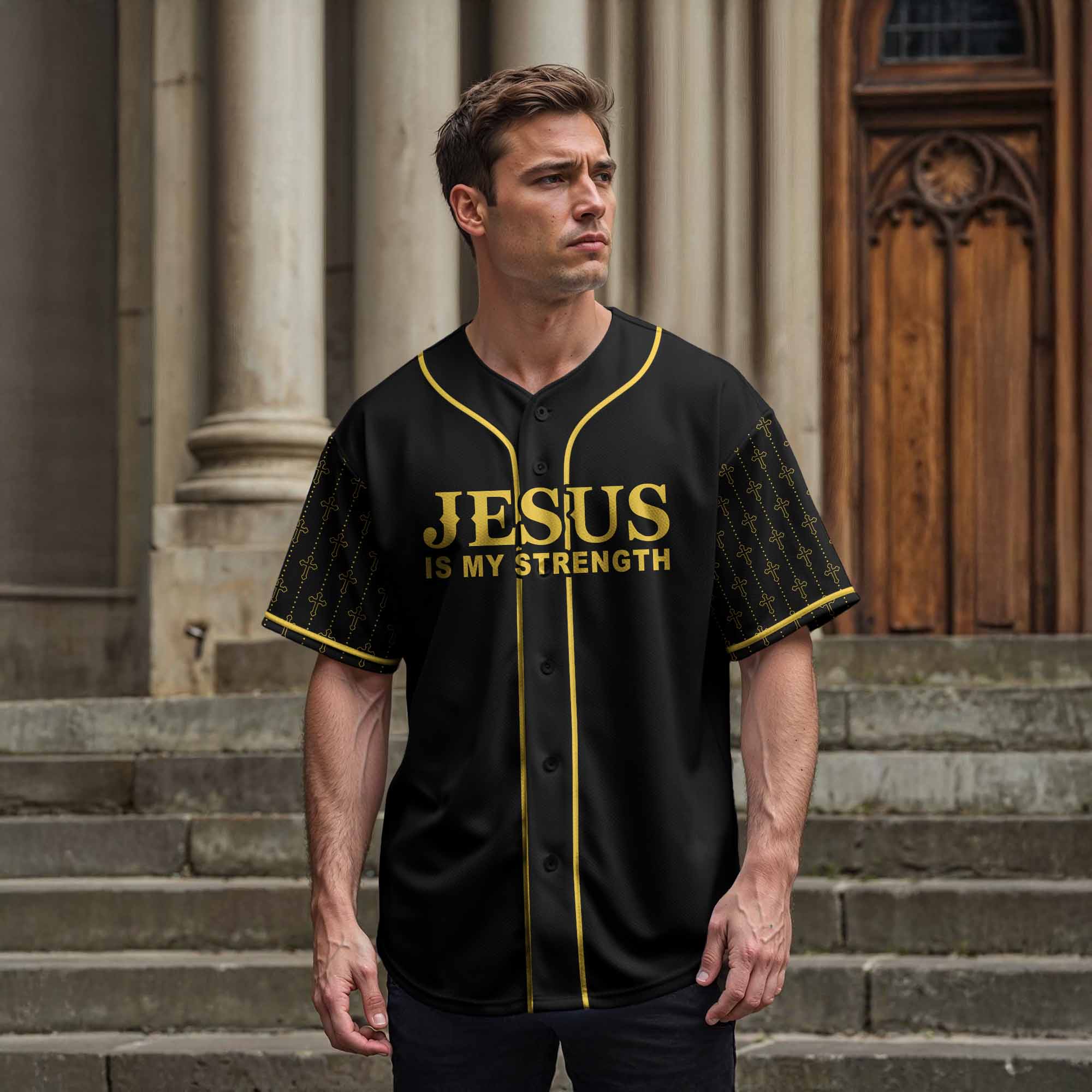 Jesus Is My Strength Baseball Jersey