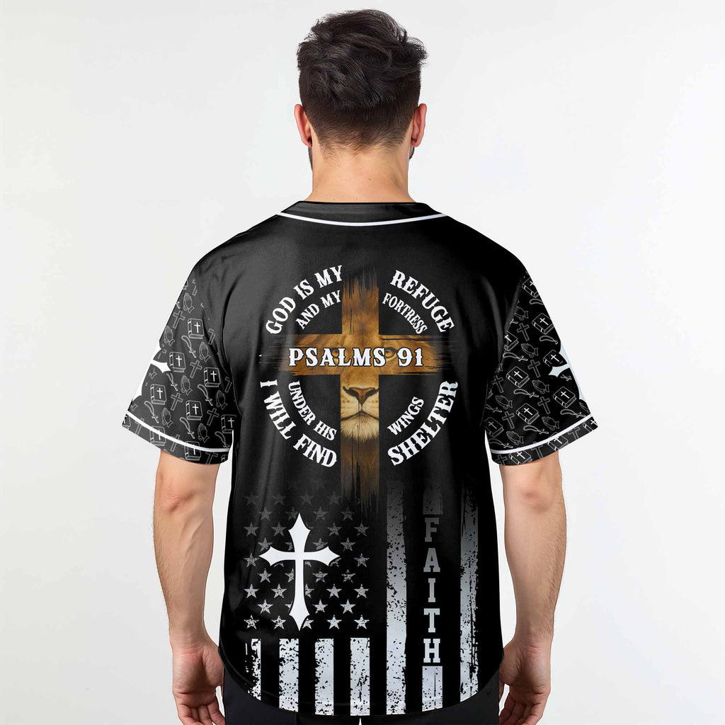 "God Is My Refuge" Baseball Jersey