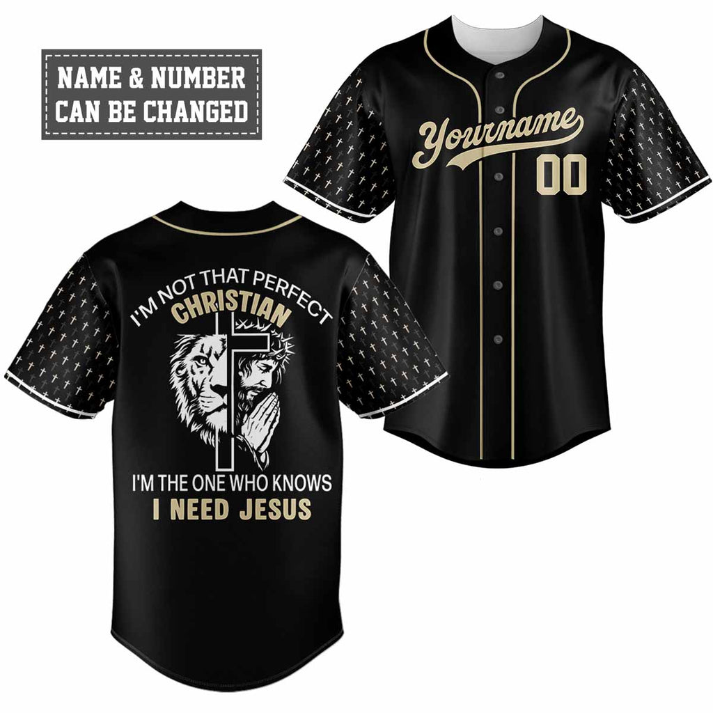 "I Need Jesus" Baseball Jersey Personalized