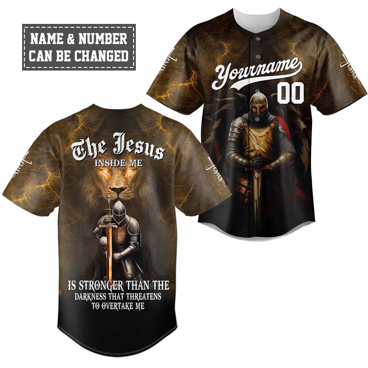 "The Jesus Inside Me" Baseball Jersey Personalized