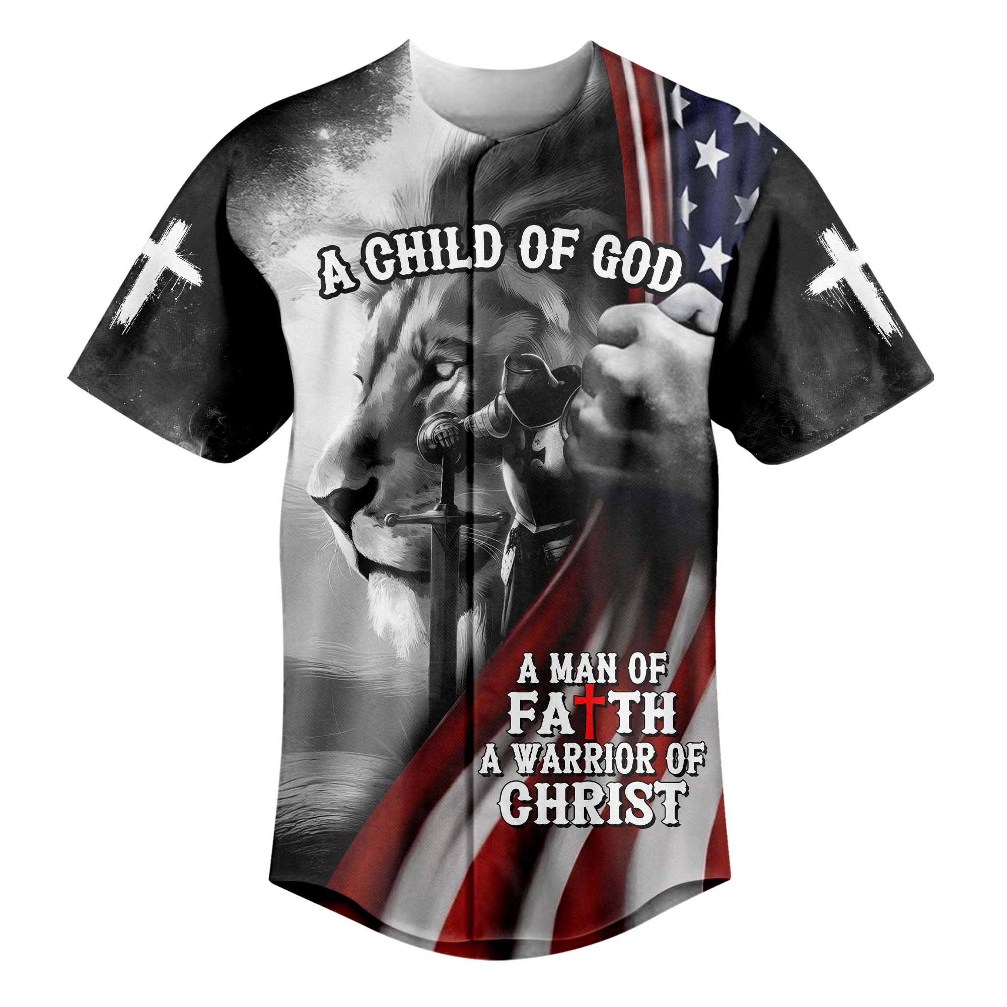 A Child Of God A man Of Faith A Warrior Of Christ Baseball Jersey