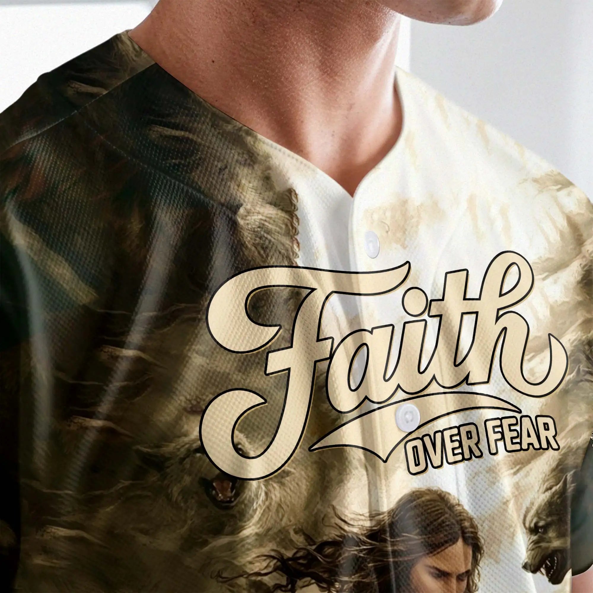 Jesus Protect the Lamp Baseball Jersey 2