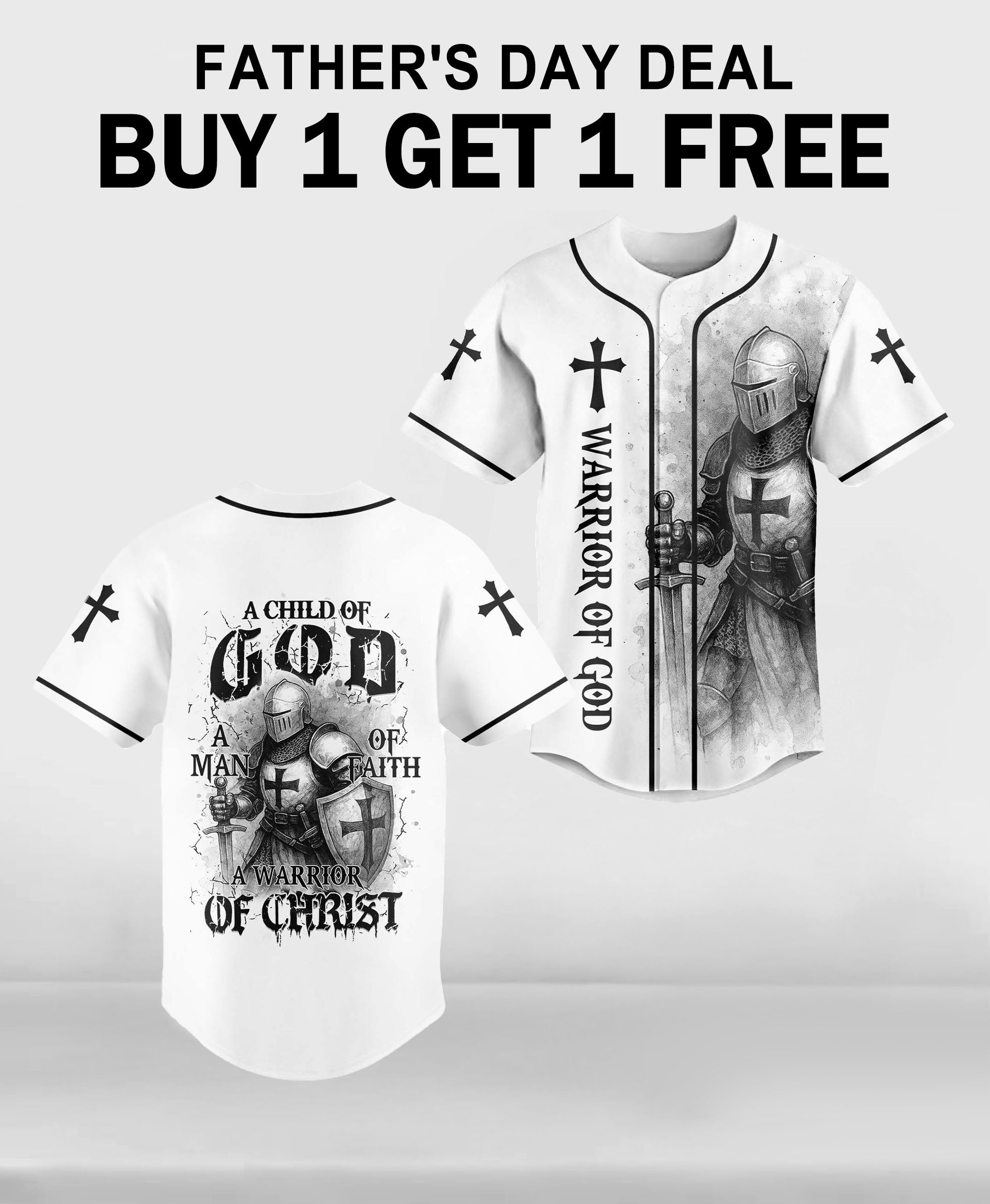 Child of God Warrior of Christ Baseball Jersey 2