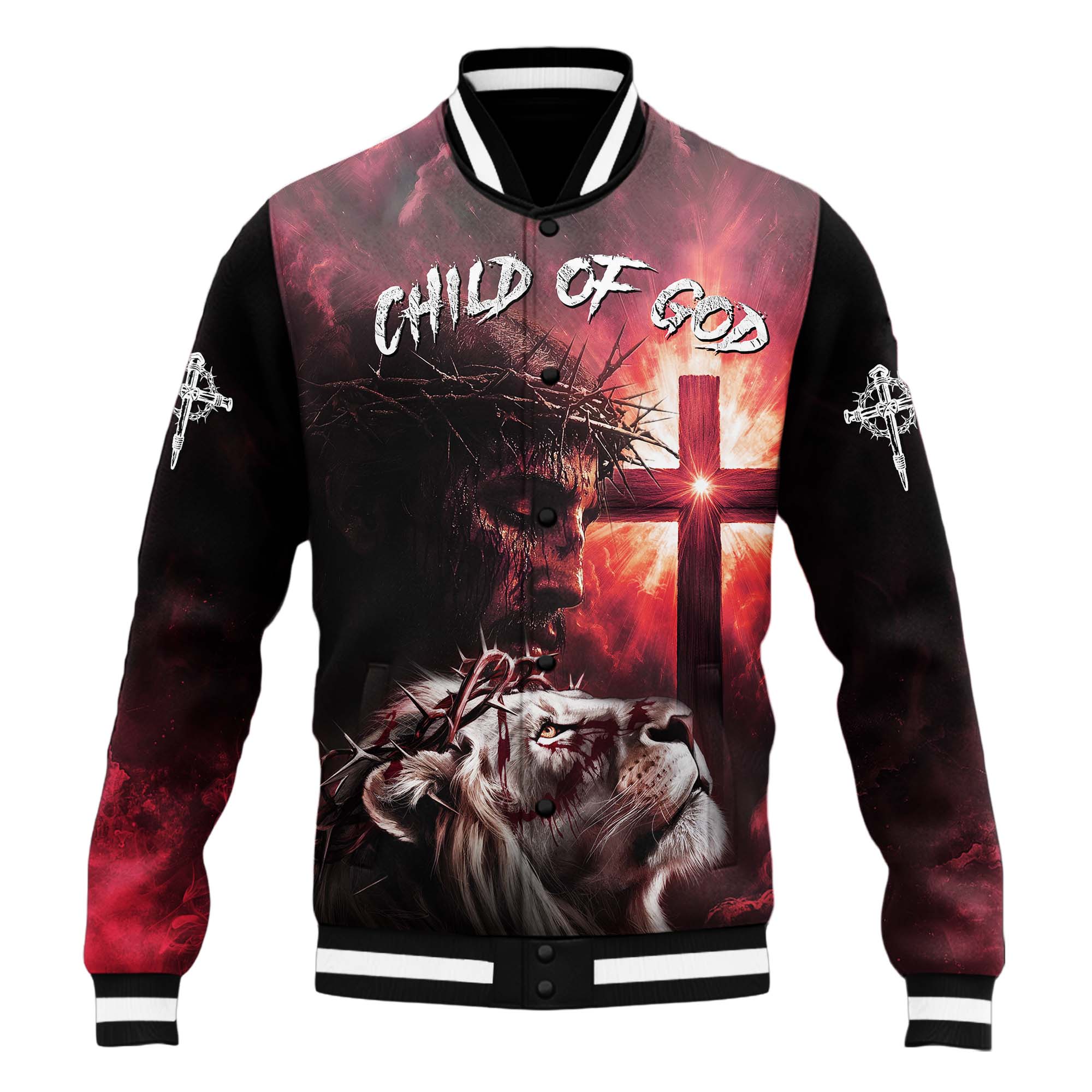 He Died For Me Lion Baseball Jacket