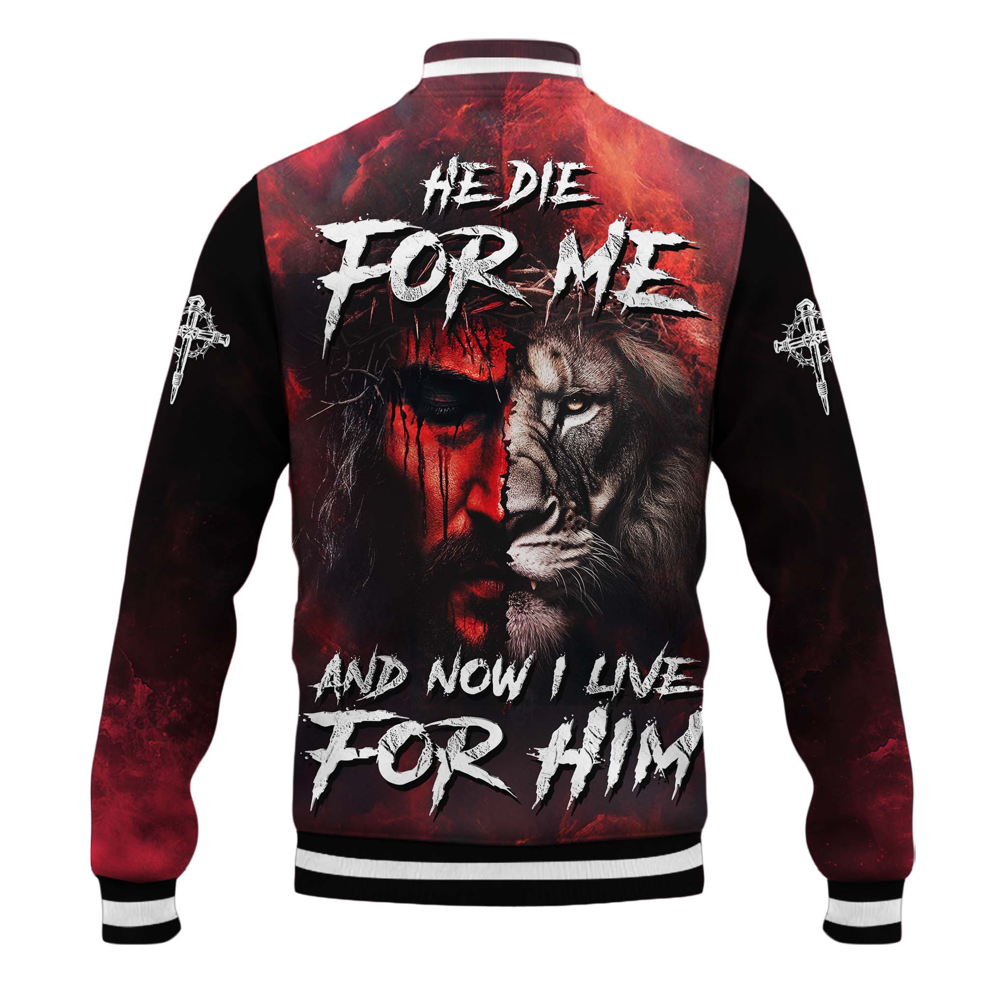 He Died For Me Lion Baseball Jacket