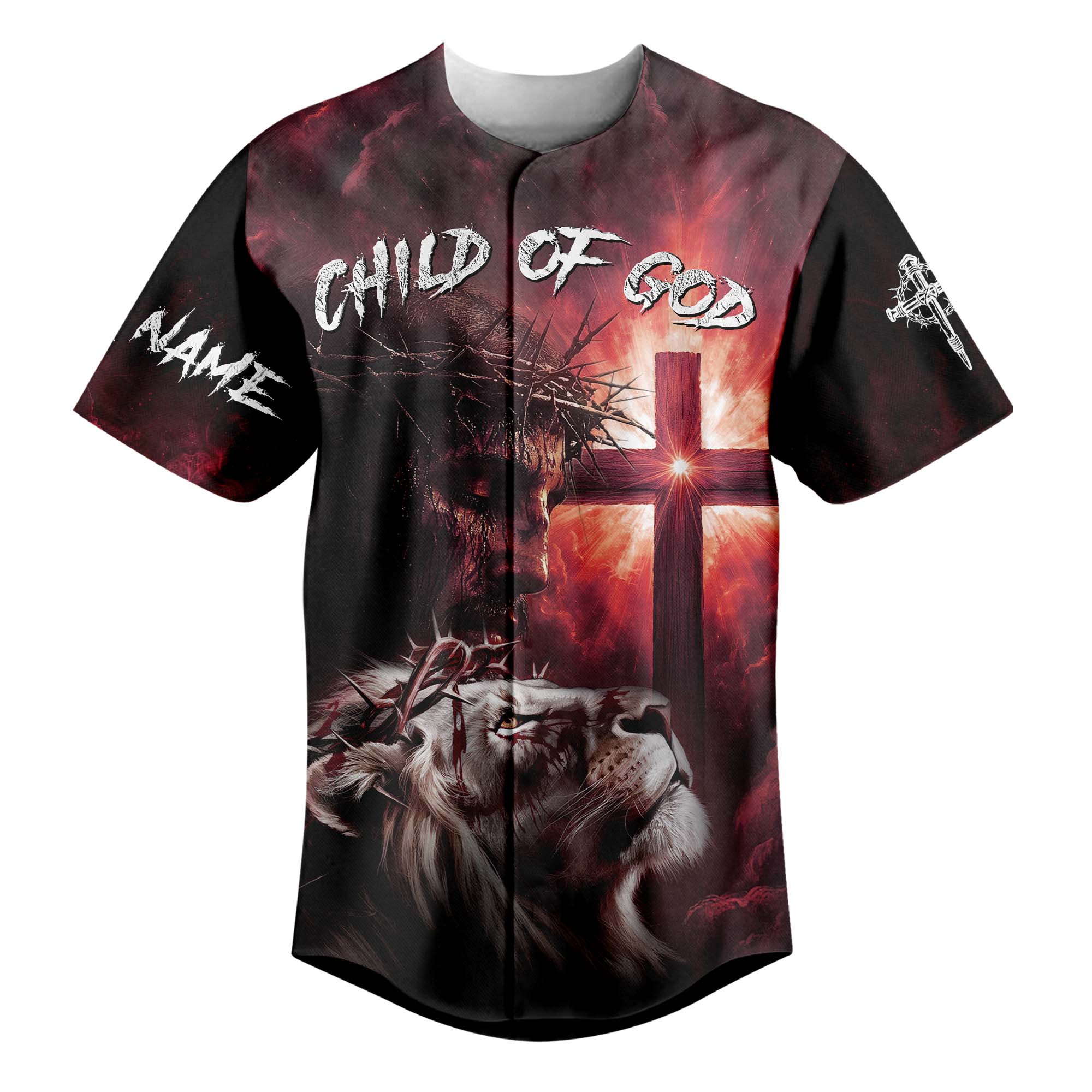He Died For Me Lion Custom Name Baseball Jersey