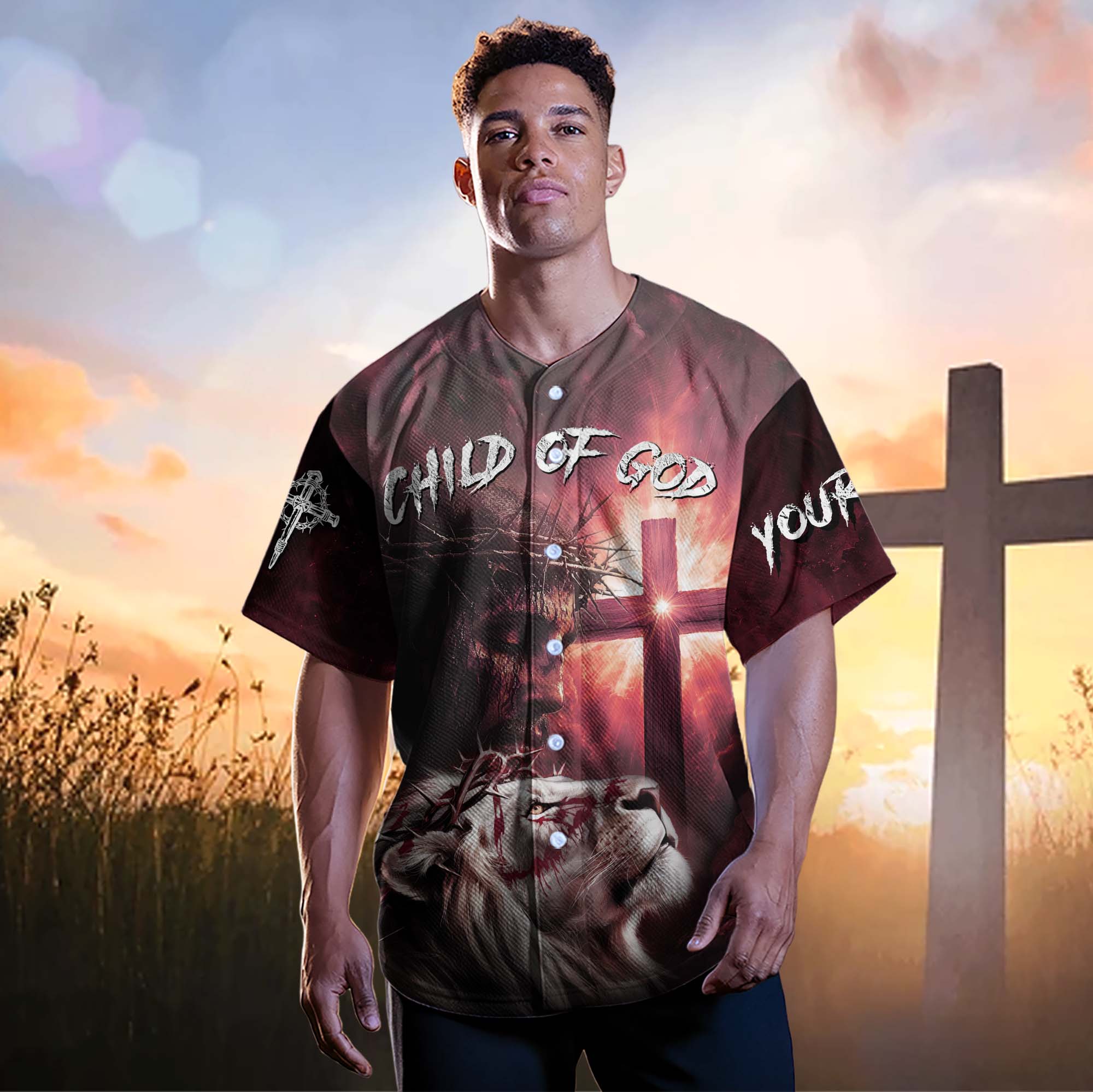 He Died For Me Lion Custom Name Baseball Jersey