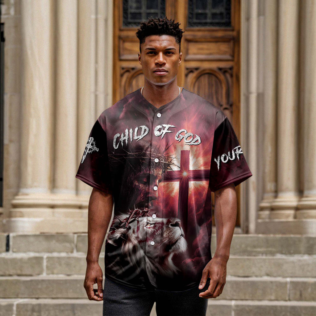 He Died For Me Lion Custom Name Baseball Jersey