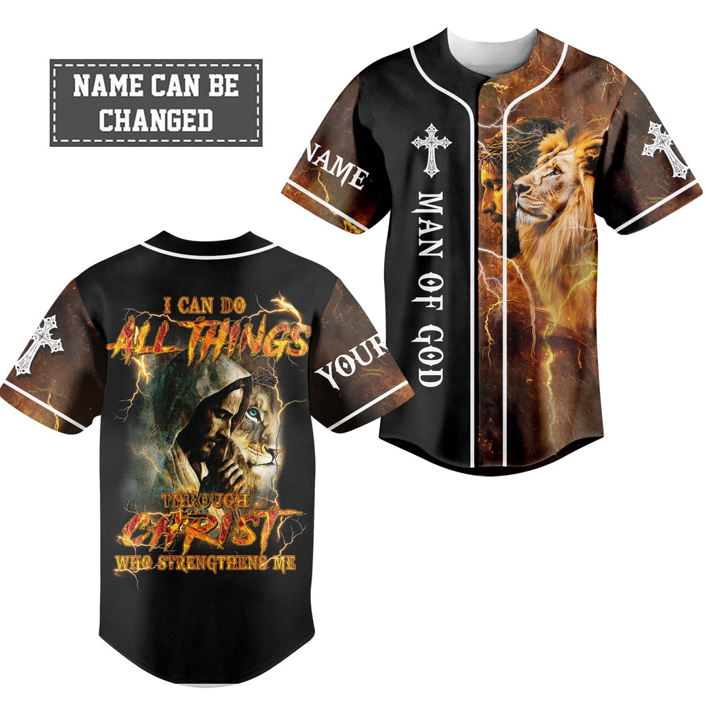 I Can Do All Things Through Christ Who Strengthens Me Custom Name Baseball Jersey