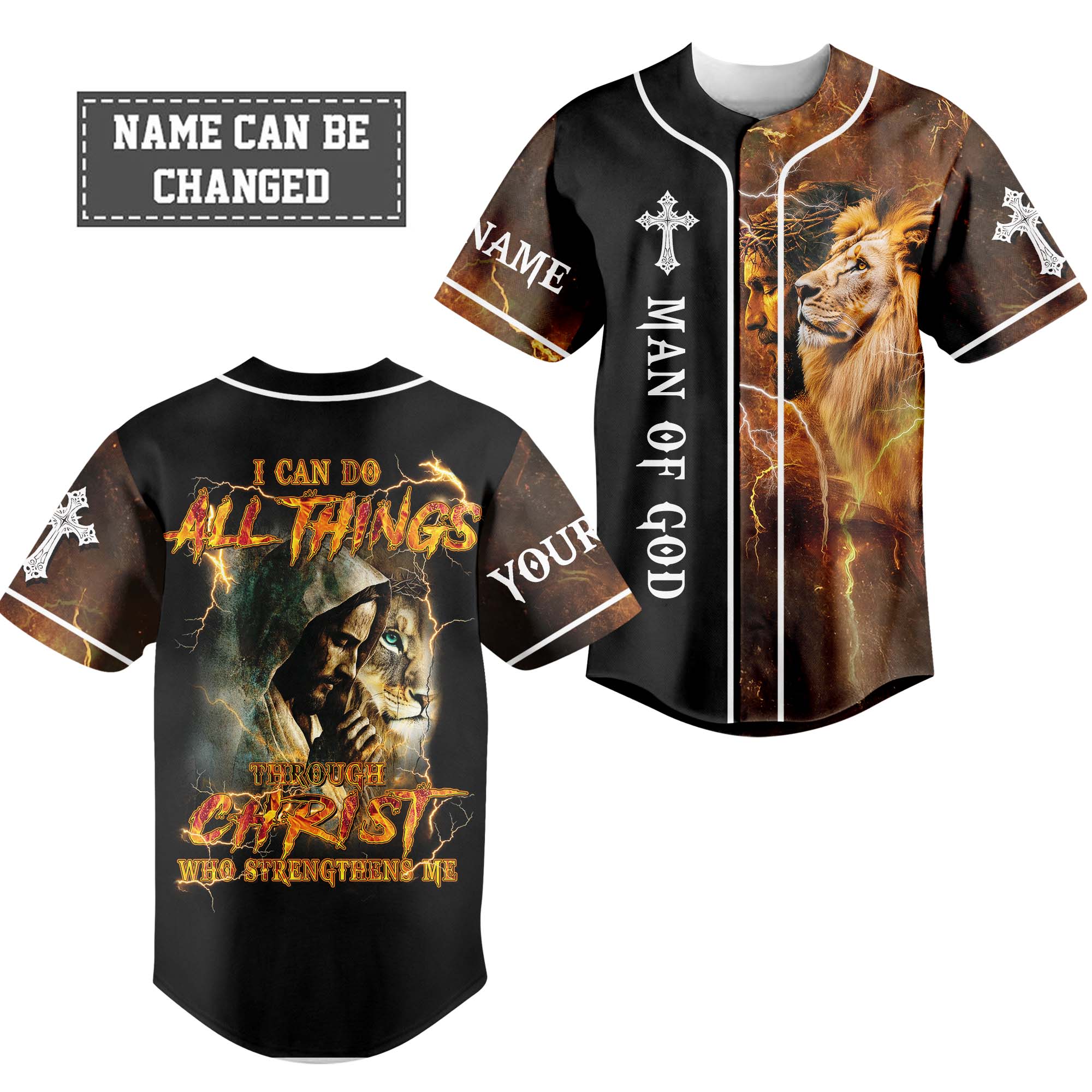 I Can Do All Things Through Christ Who Strengthens Me Custom Name Baseball Jersey