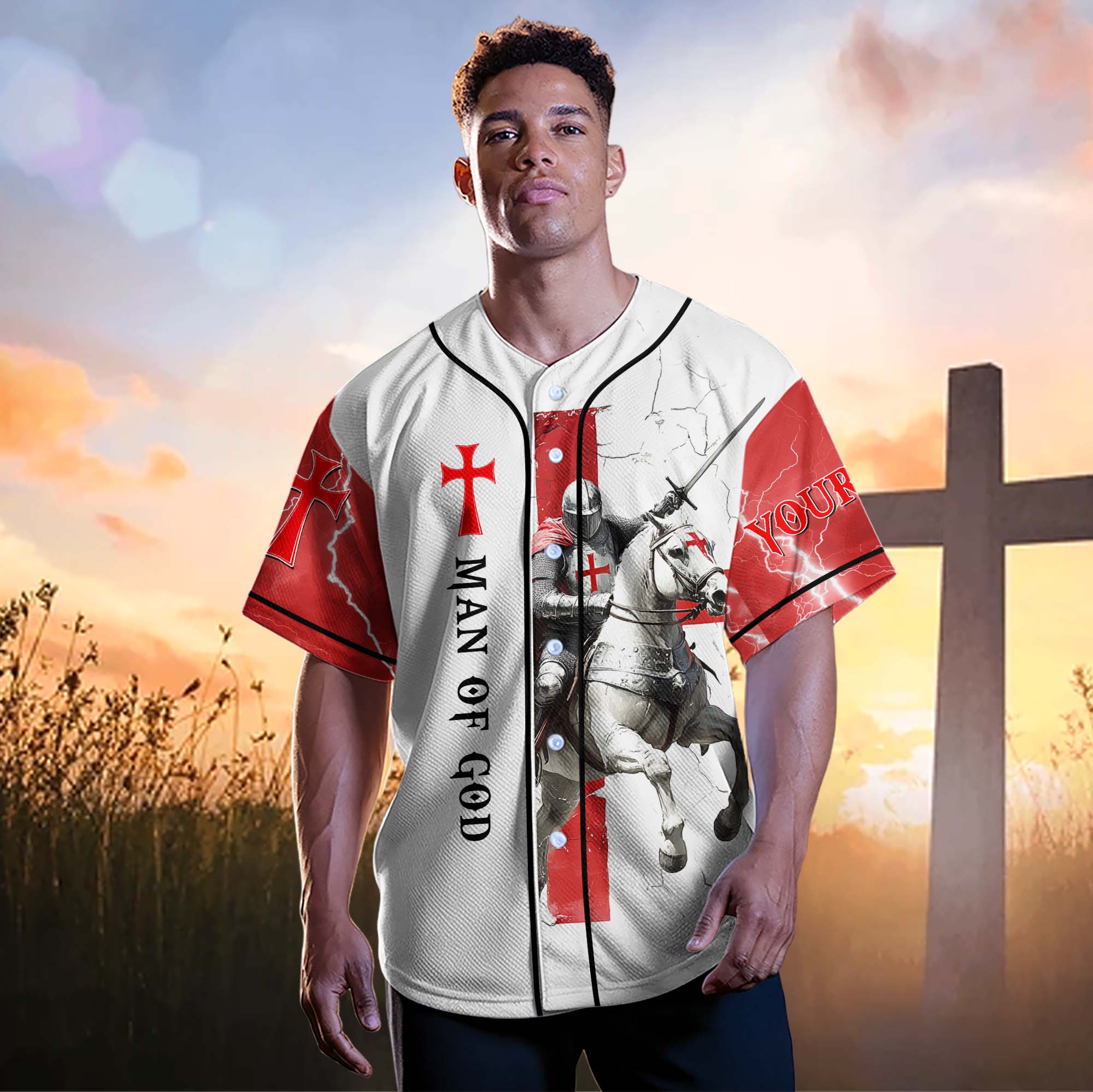 Be Strong And Courageous Custom Name Baseball Jersey