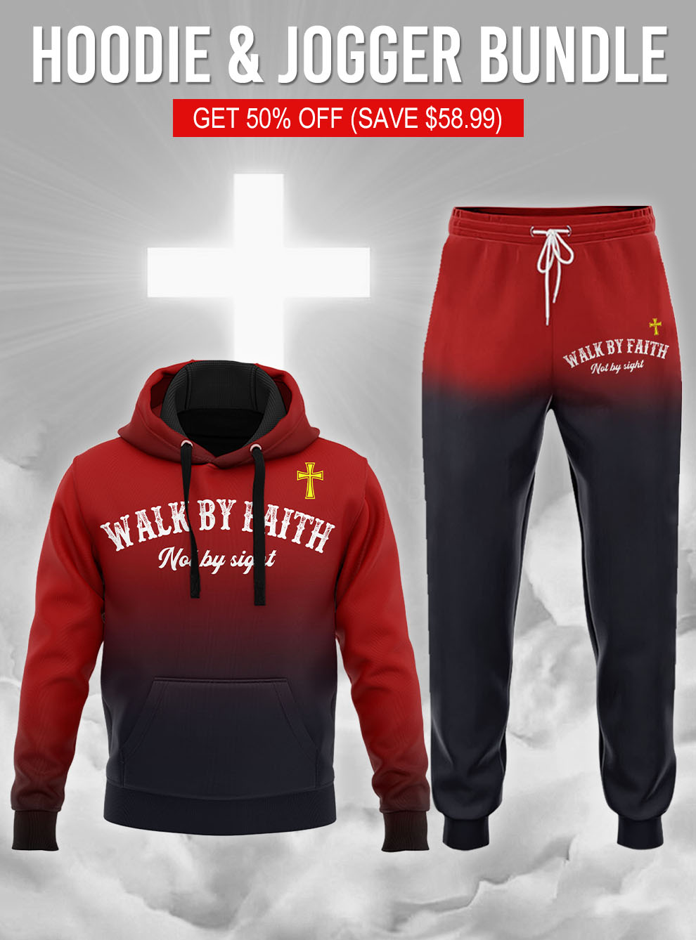 Walk By Faith Not By Sight Hoodie & Jogger Bundle