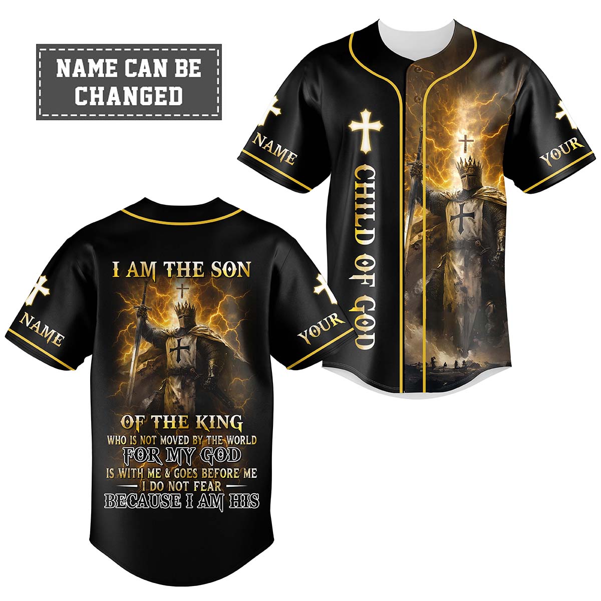 I Am The Son Of The King Custom Name Baseball Jersey