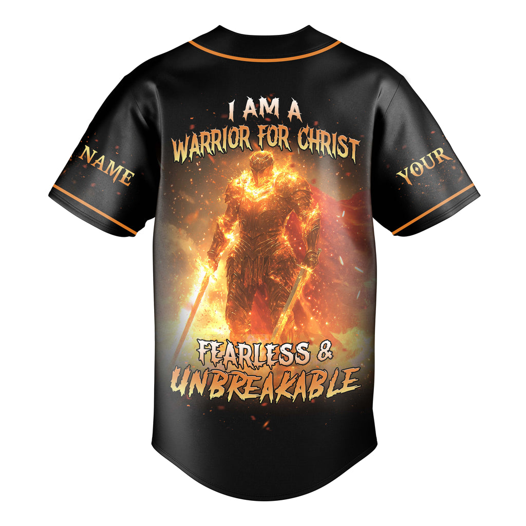 I Am A Warrior For Christ Custom Name Baseball Jersey