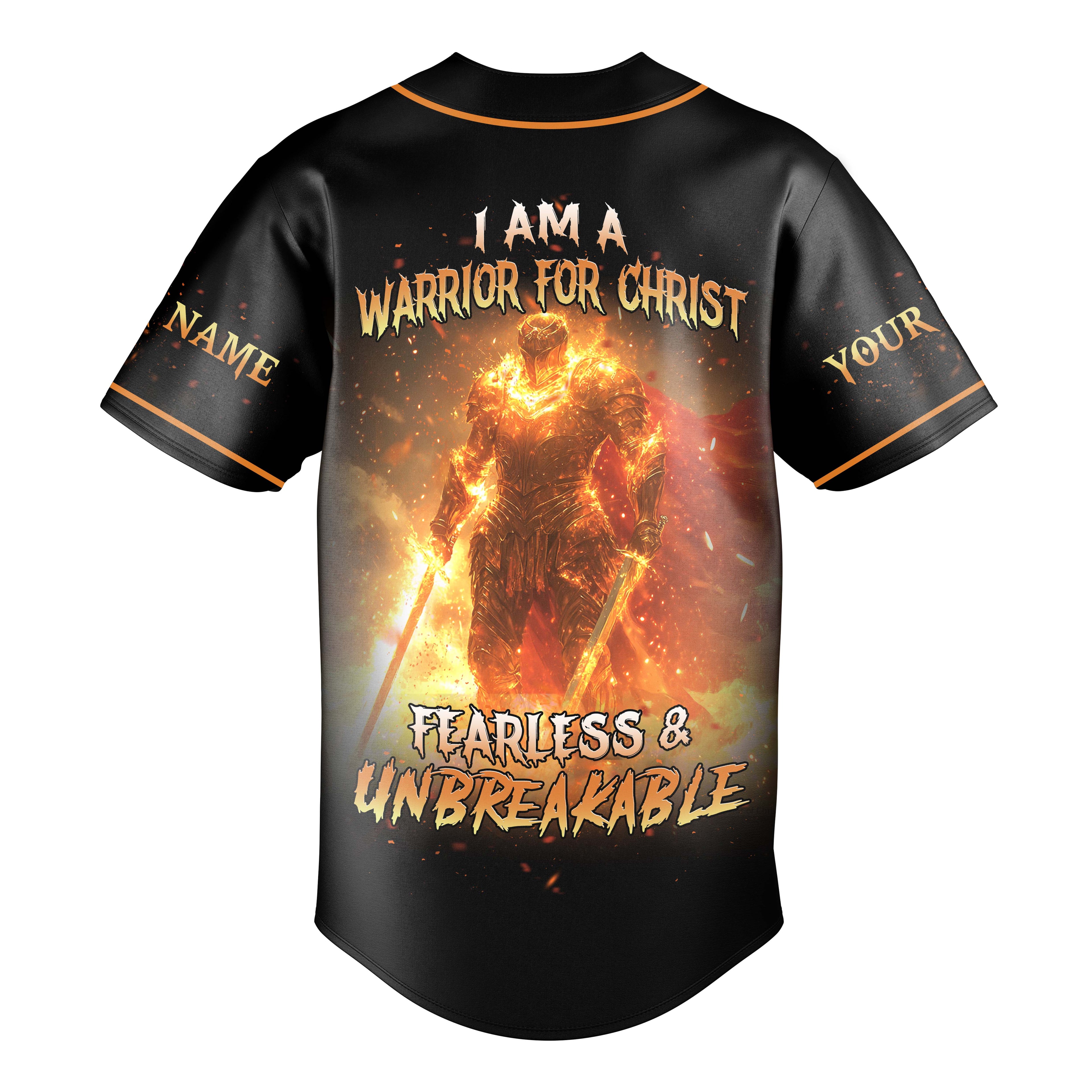 I Am A Warrior For Christ Custom Name Baseball Jersey