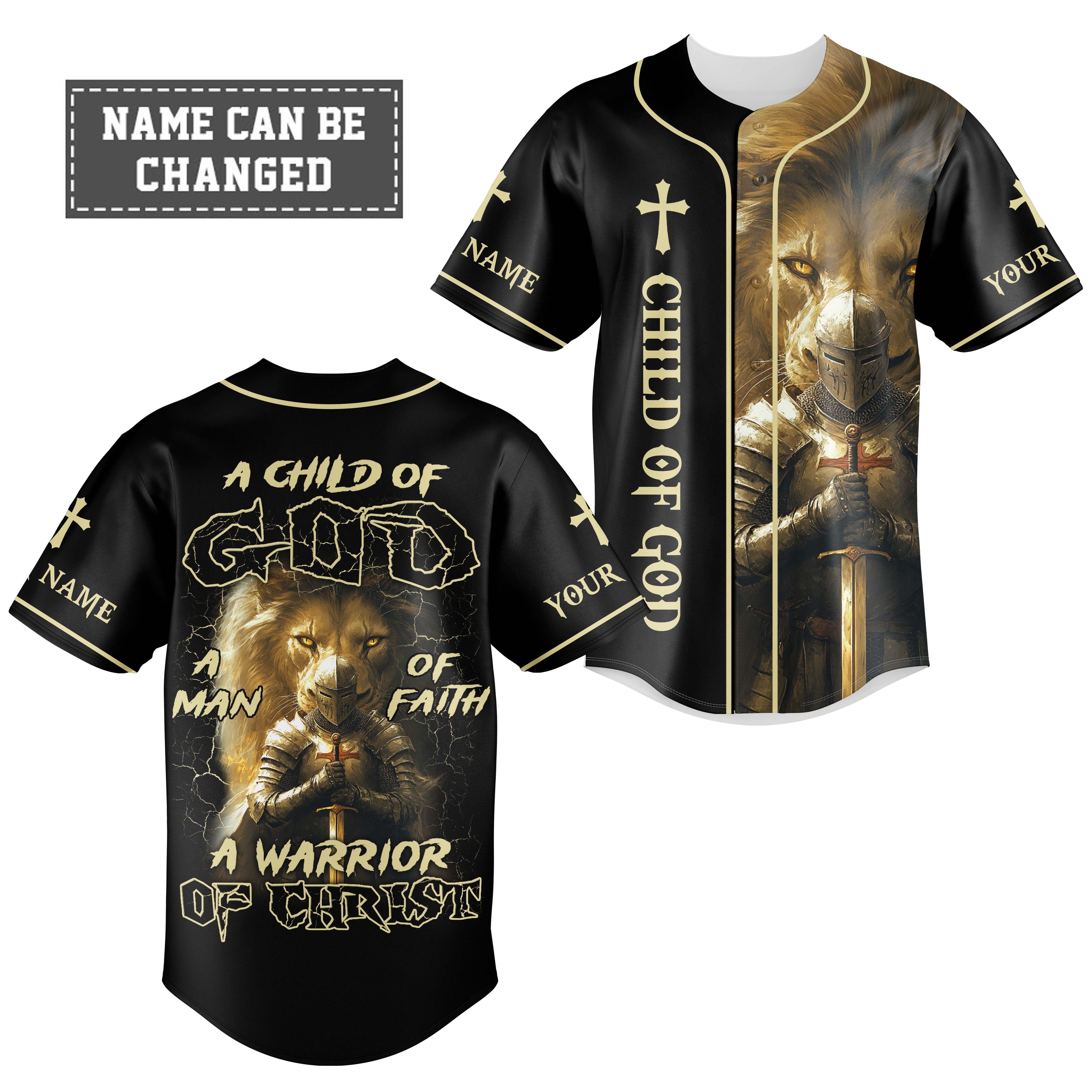 A Warrior Of Christ Custom Name Baseball Jersey