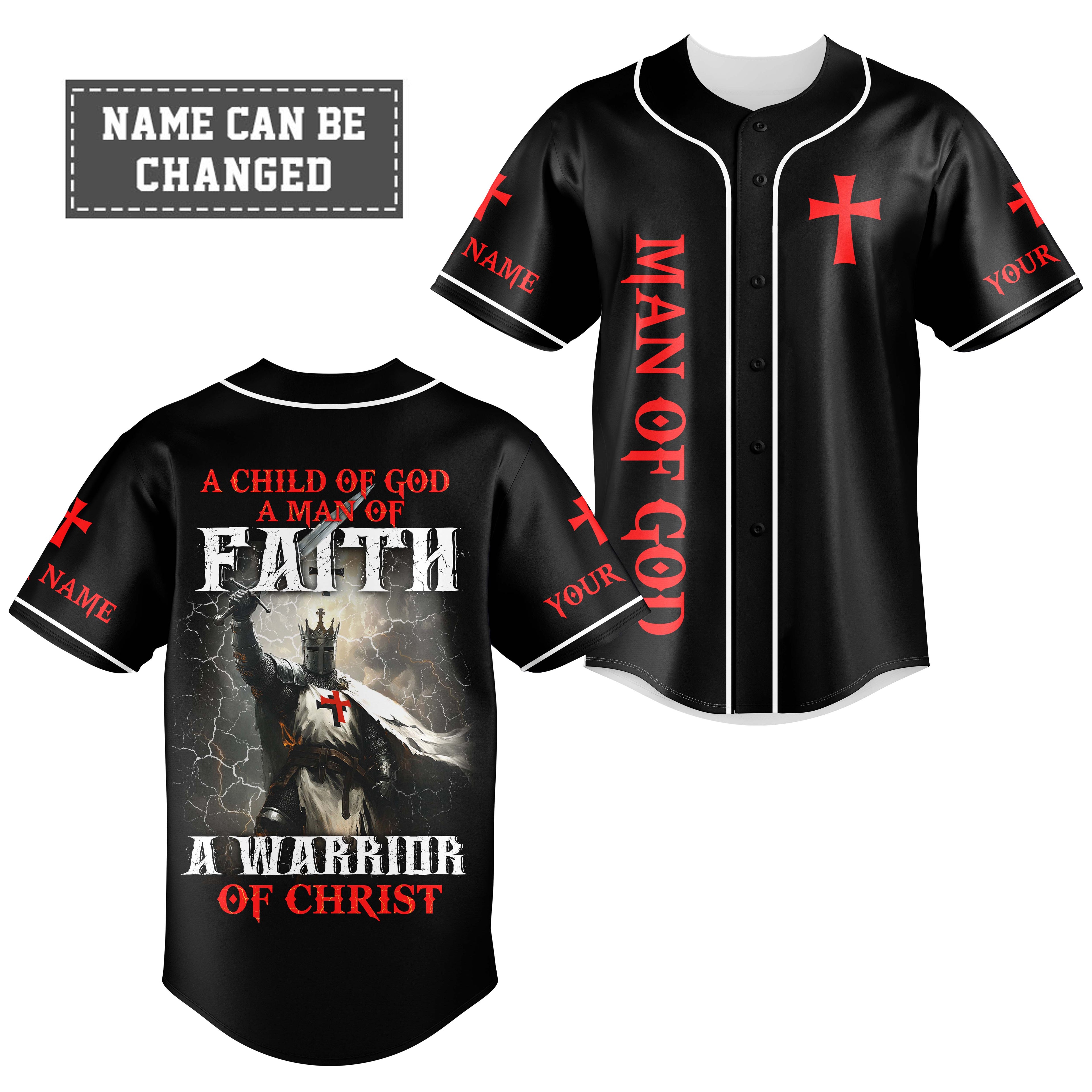 A Warrior Of Christ Custom Name Baseball Jersey