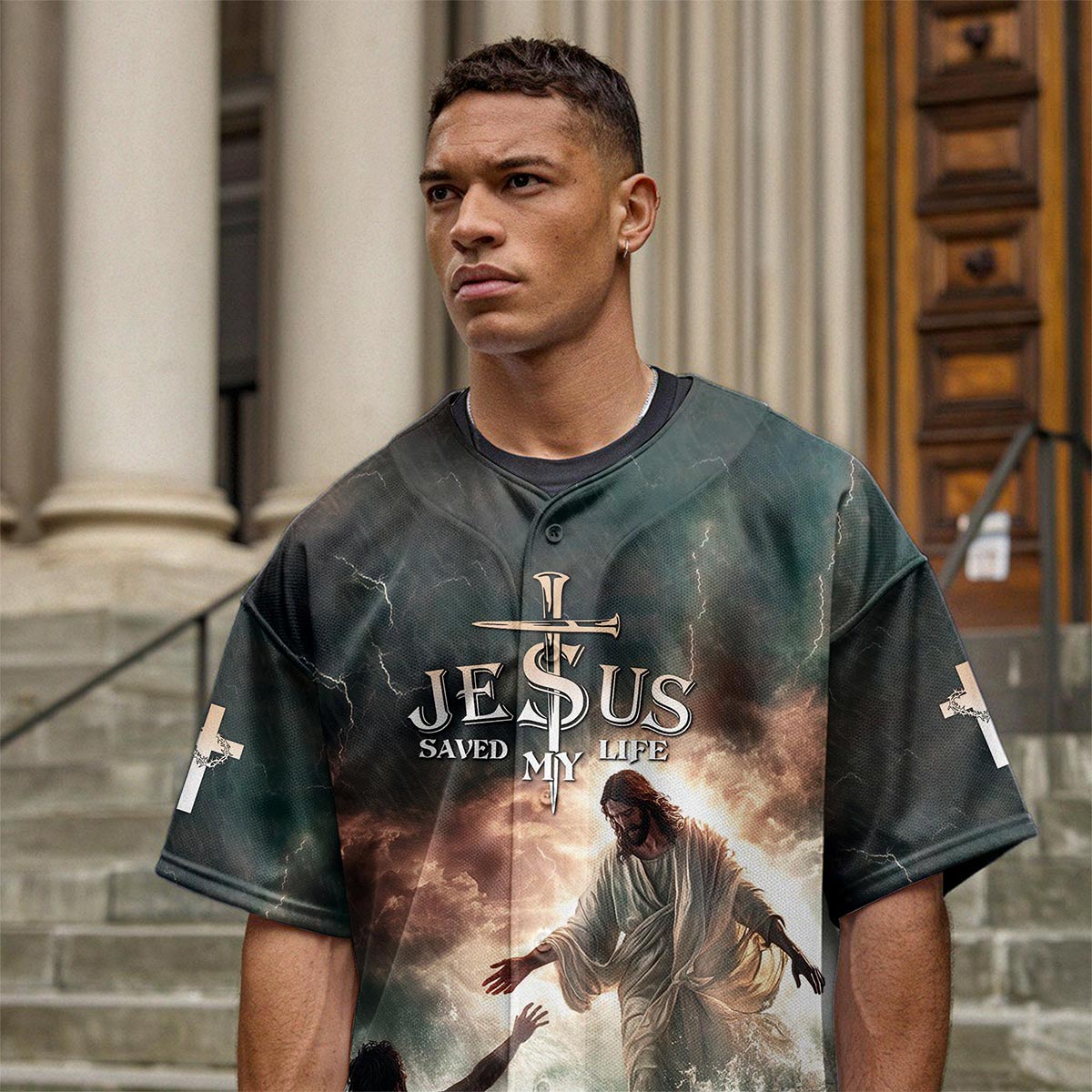 Jesus Save My Life Custom Name Baseball Jersey