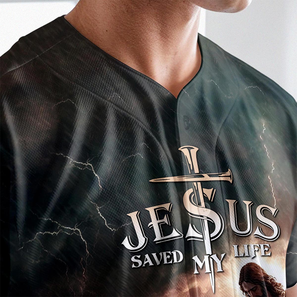 Jesus Save My Life Custom Name Baseball Jersey