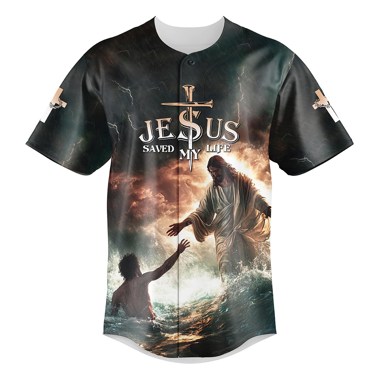 Jesus Save My Life Custom Name Baseball Jersey