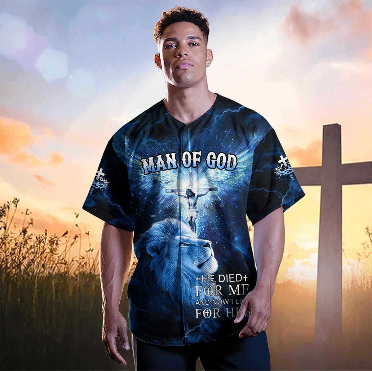 He Die For Me And Now I Live For Him Custom Name Baseball Jersey