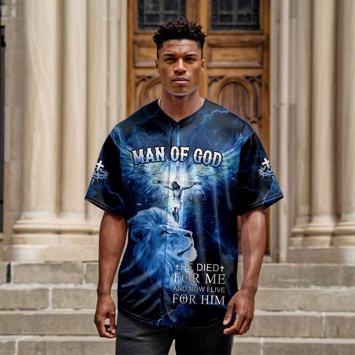 He Die For Me And Now I Live For Him Custom Name Baseball Jersey