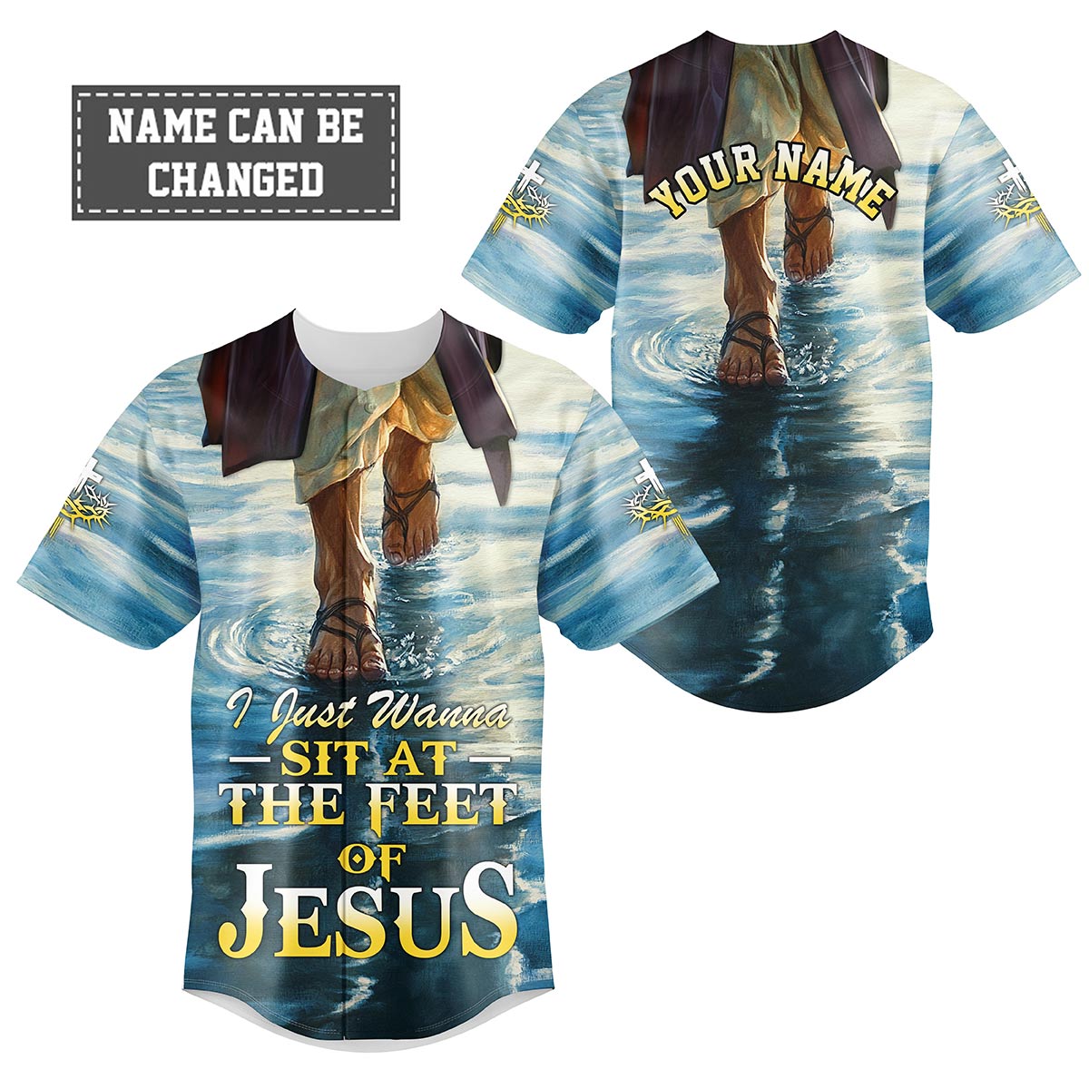 I Just Wanna Sit At The Feet Of Jesus Custom Name Baseball Jersey