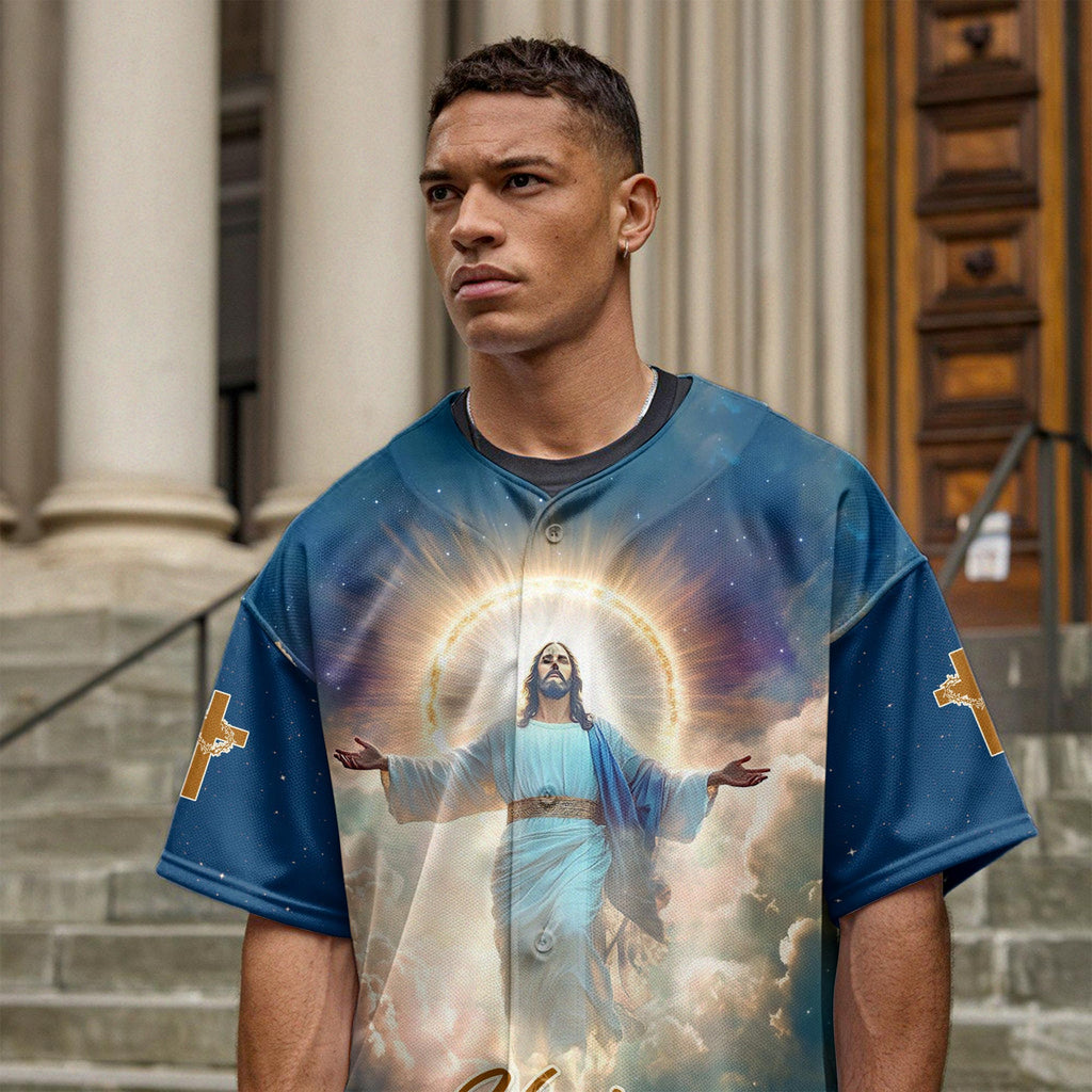He Is Risen Ascension Glory Baseball Jersey