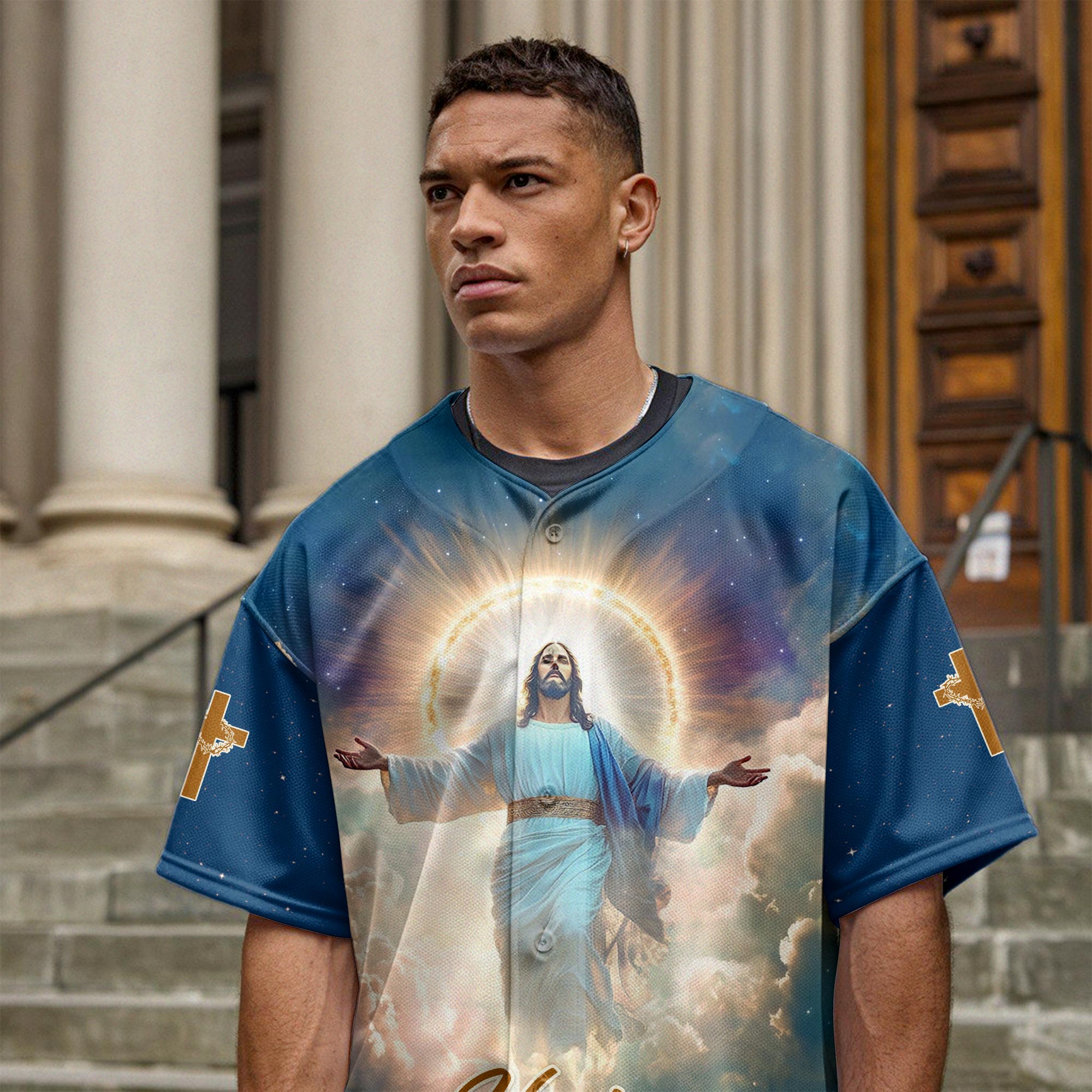 He Is Risen Ascension Glory Baseball Jersey