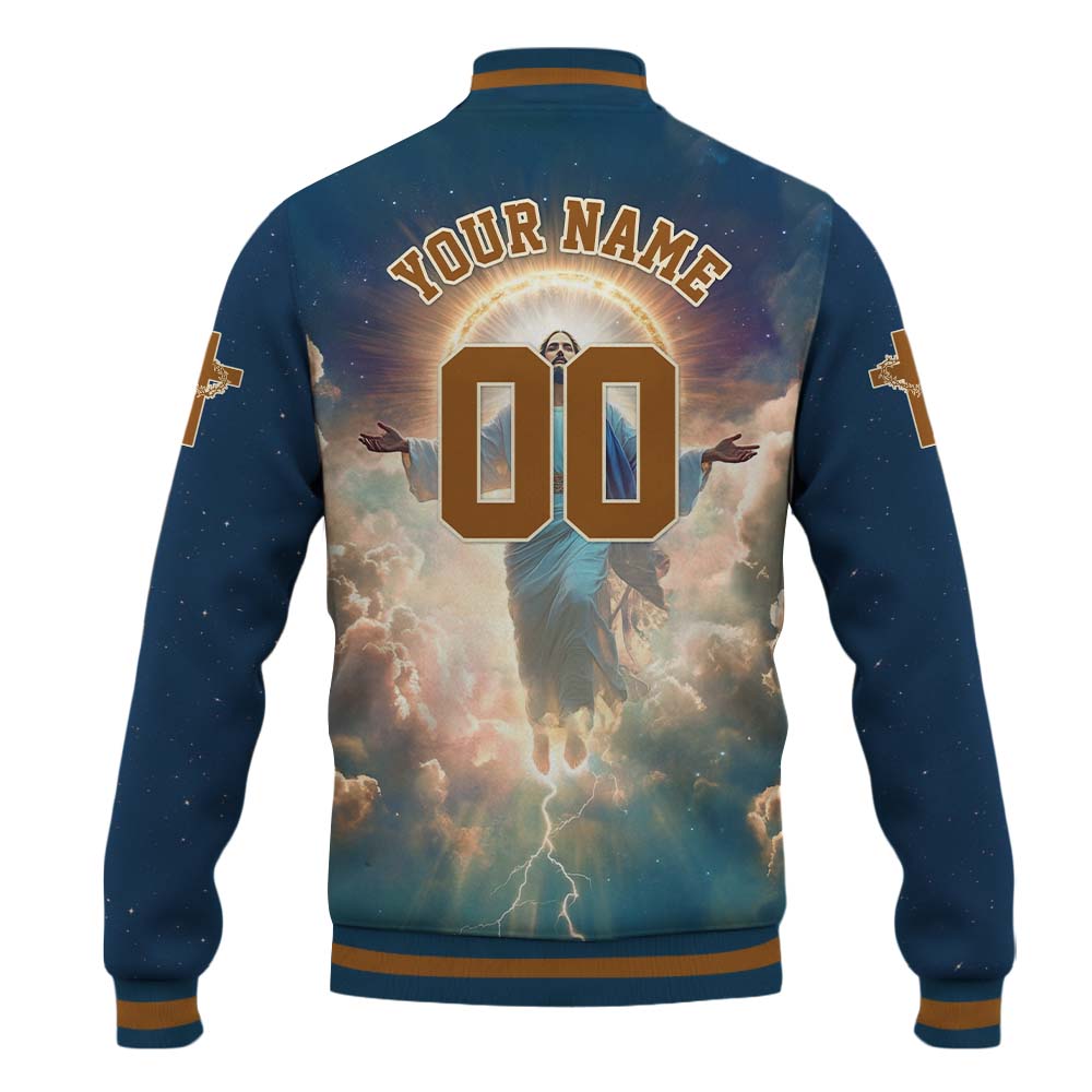 He Is Risen Ascension Glory Baseball Jacket