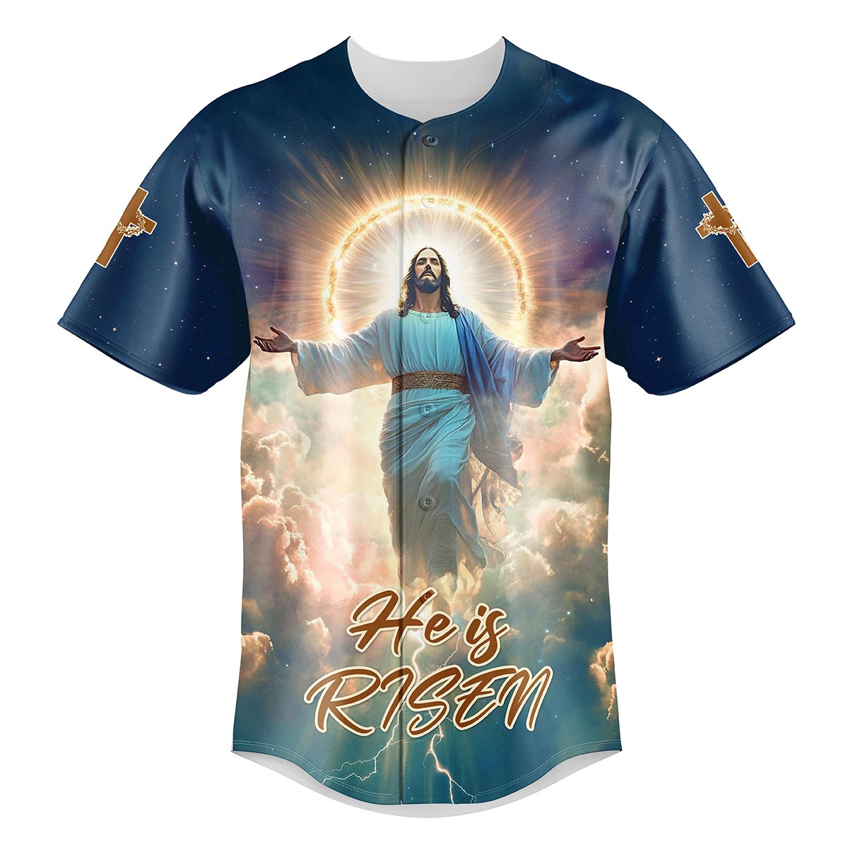 He Is Risen Ascension Glory Baseball Jersey