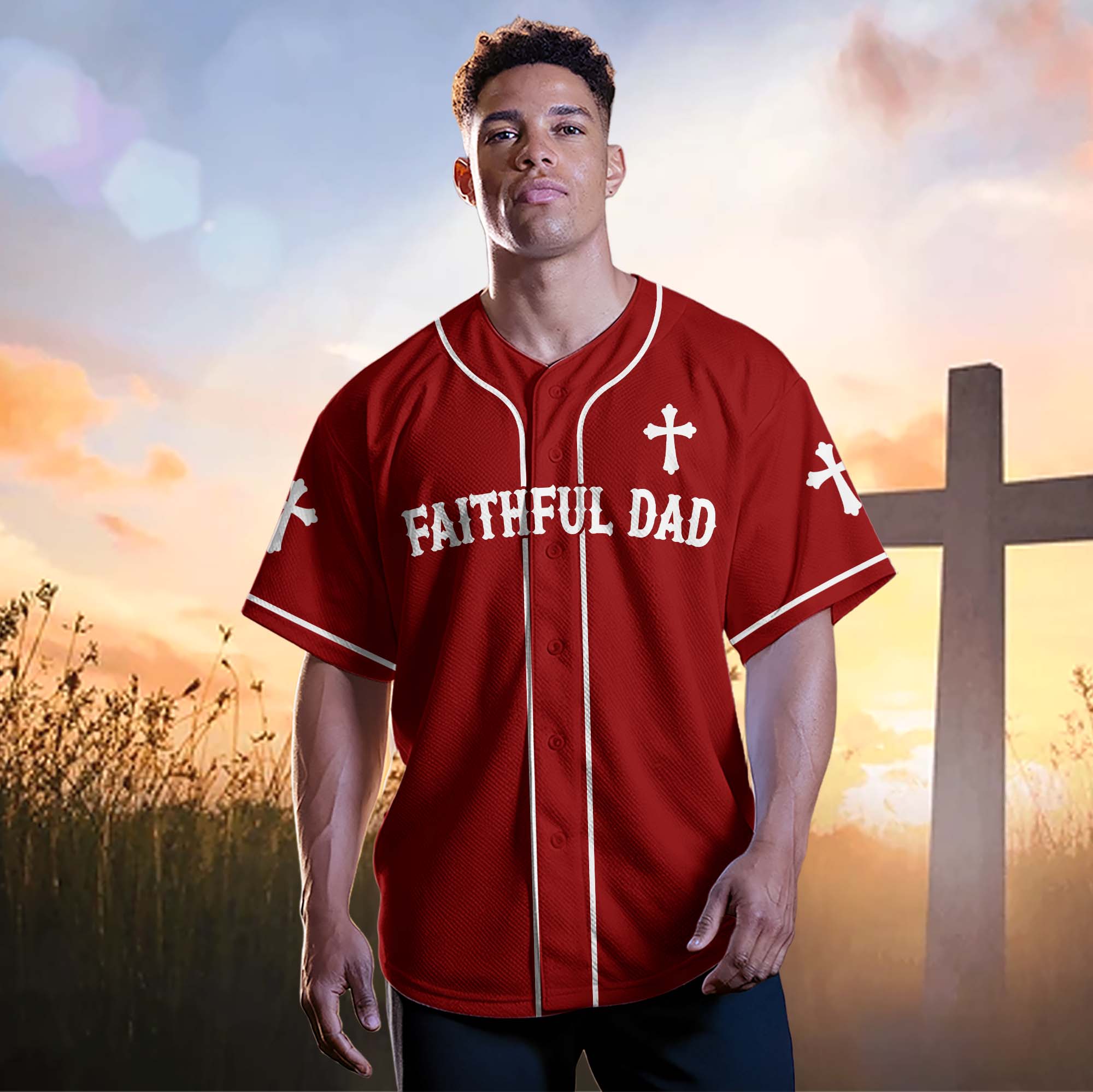 Faithful Dad Baseball Jersey