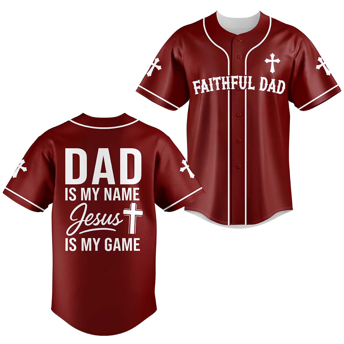 Faithful Dad Baseball Jersey
