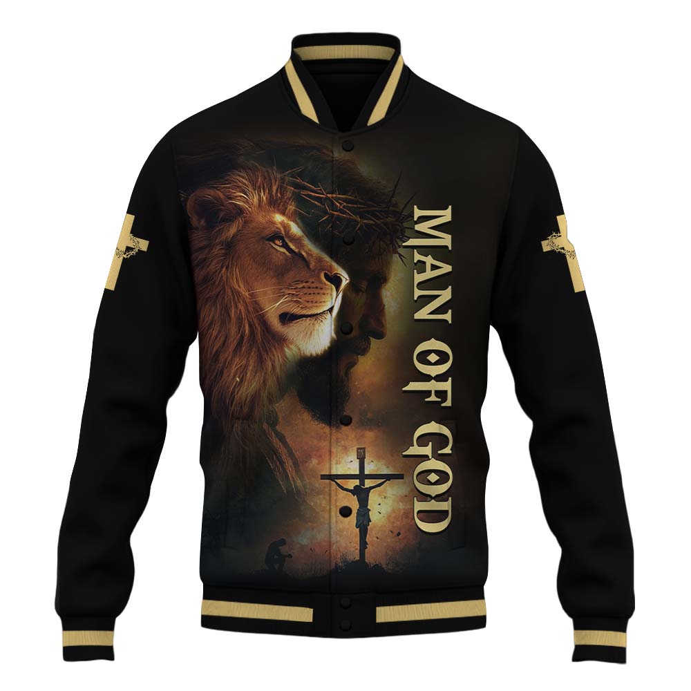 No Matter The Storm Lion Baseball Jacket
