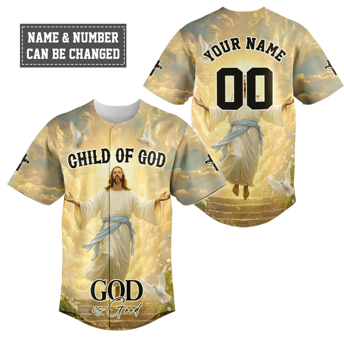 Jesus God Is Good Baseball Jersey