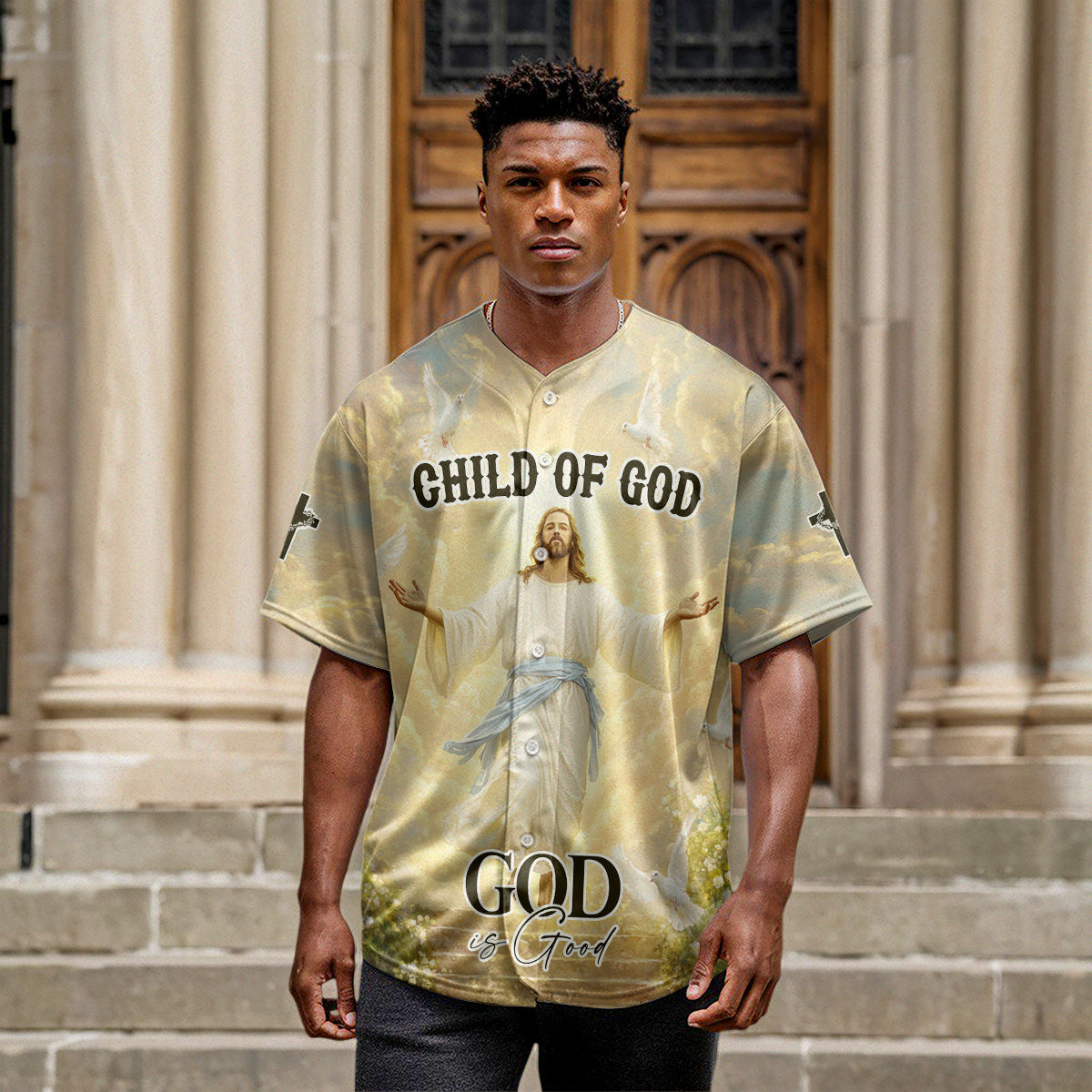 Jesus God Is Good Baseball Jersey