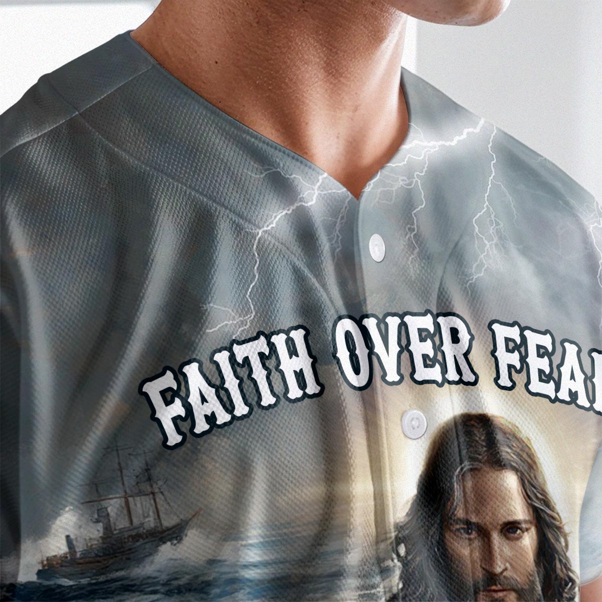 Faith Over Fear Jesus Baseball Jersey Deal