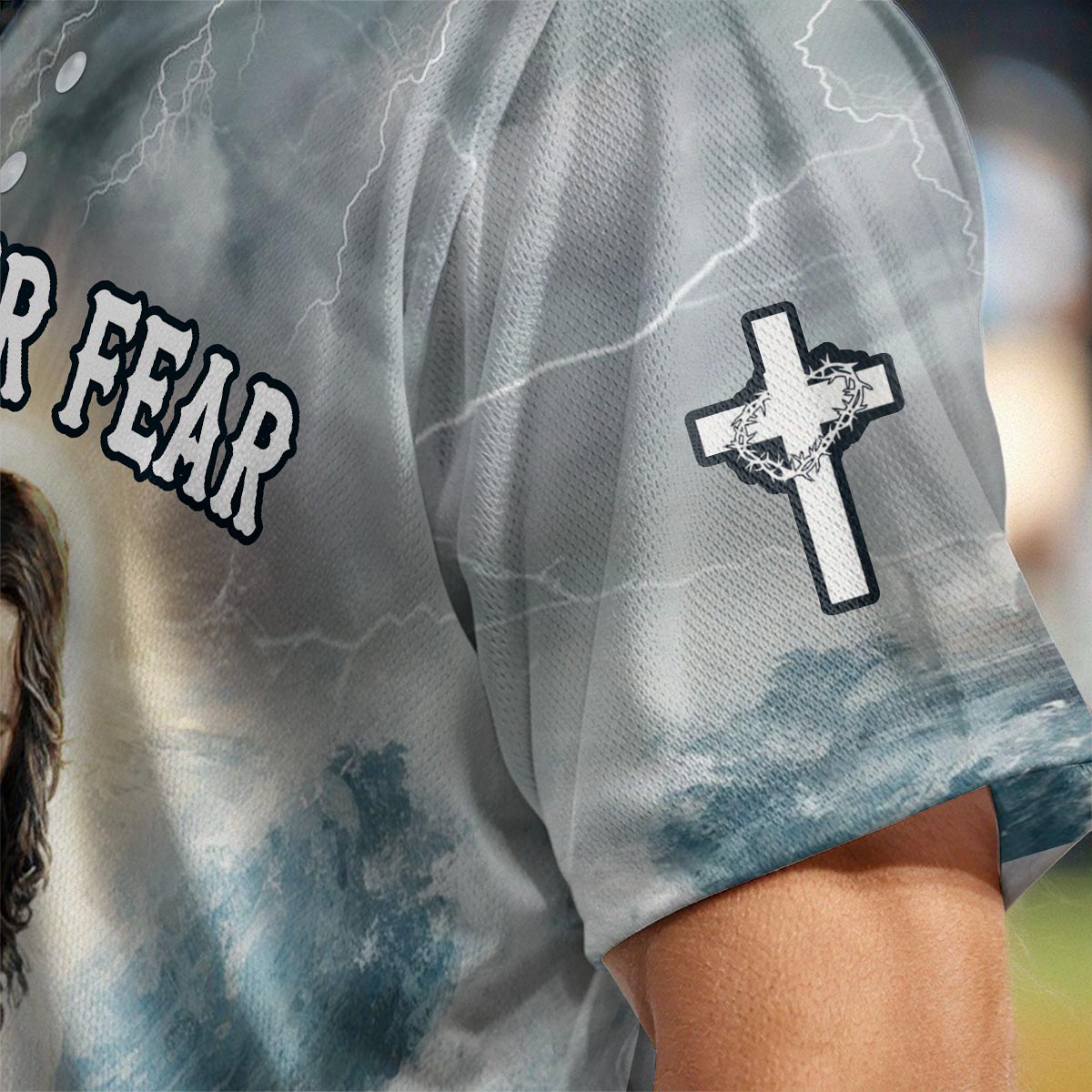 Faith Over Fear Jesus Baseball Jersey 2