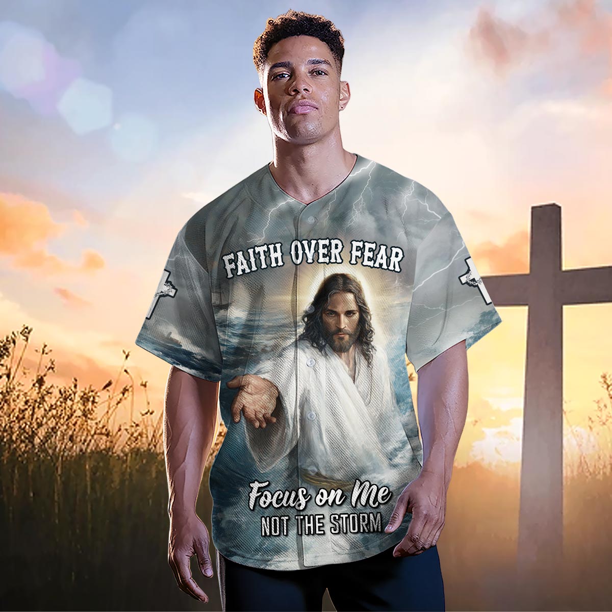 Faith Over Fear Jesus Baseball Jersey Deal