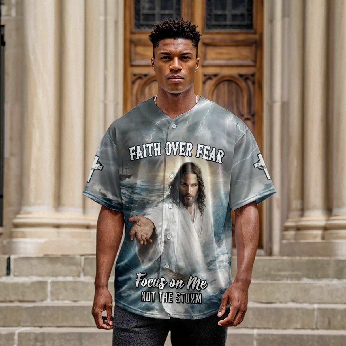Faith Over Fear Jesus Baseball Jersey Deal