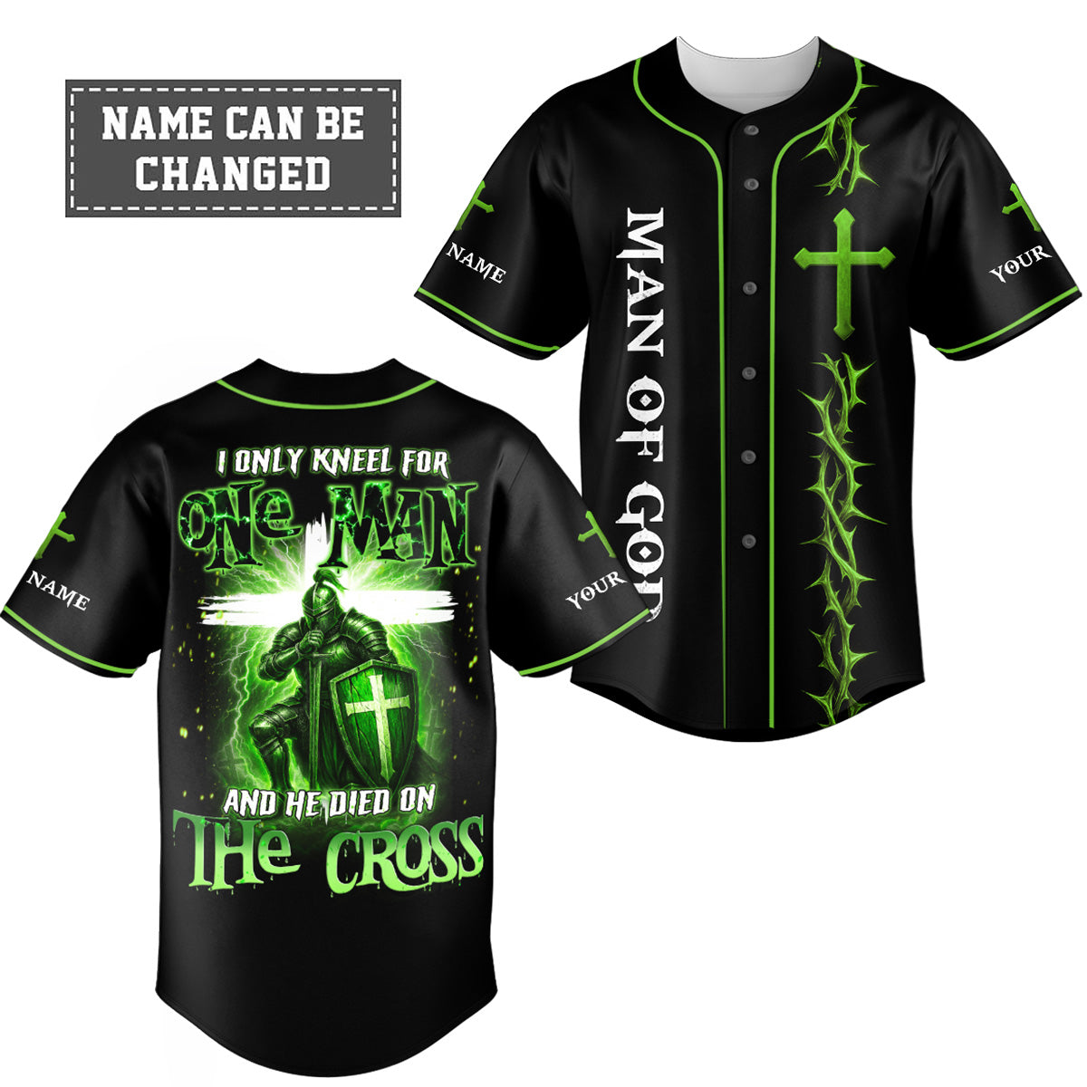 I only Kneel for one Man Custom Name Baseball Jersey