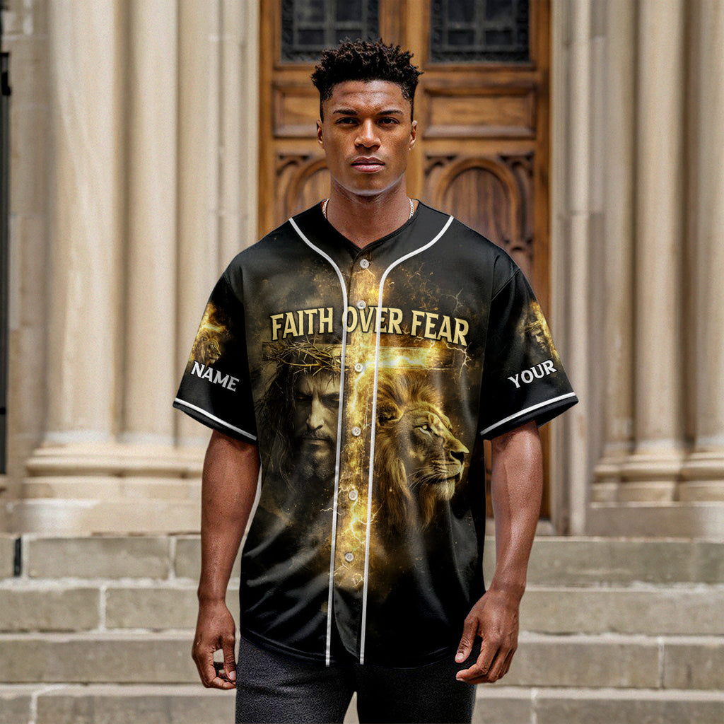 By His Stripes We Are Healed Lion Custom Name Baseball Jersey
