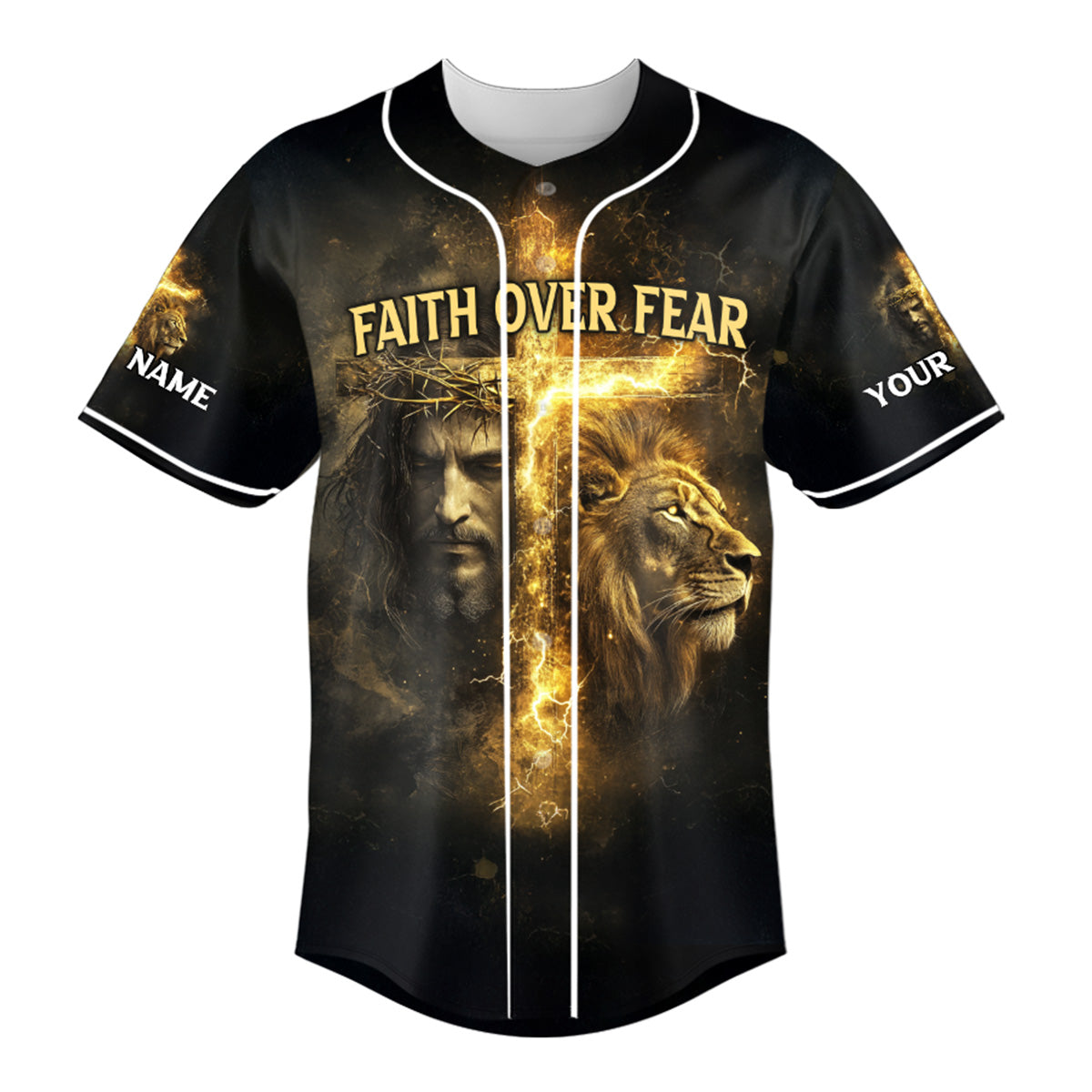 By His Stripes We Are Healed Lion Custom Name Baseball Jersey
