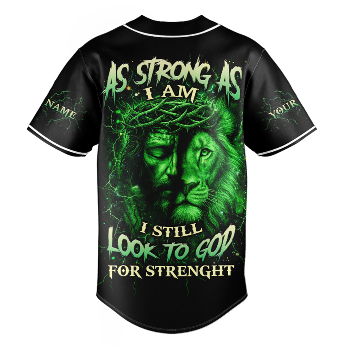 I Still Look To God For Strength Custom Name Baseball Jersey